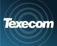 Texecom logo on a blue background with concentric circles.
