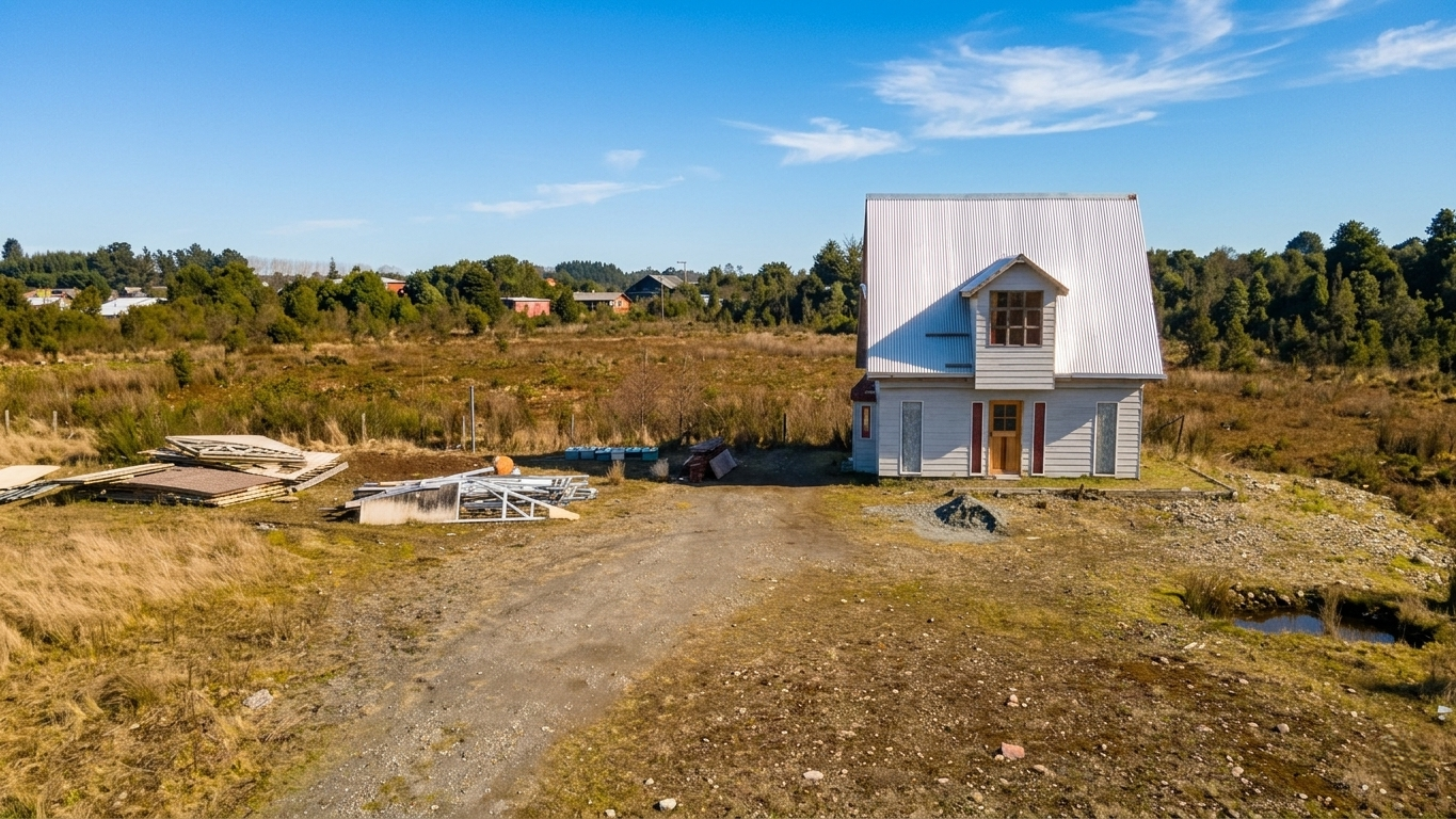 Casa nueva de construcción sólida de dos pisos, en 5000 M2, sector Lagunitas, Puerto Montt. 