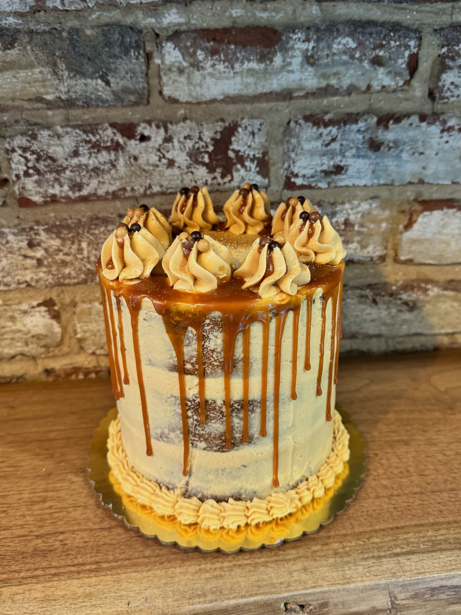 Browned butter bourbon salted caramel cake, made from scratch, birthday cake, custom