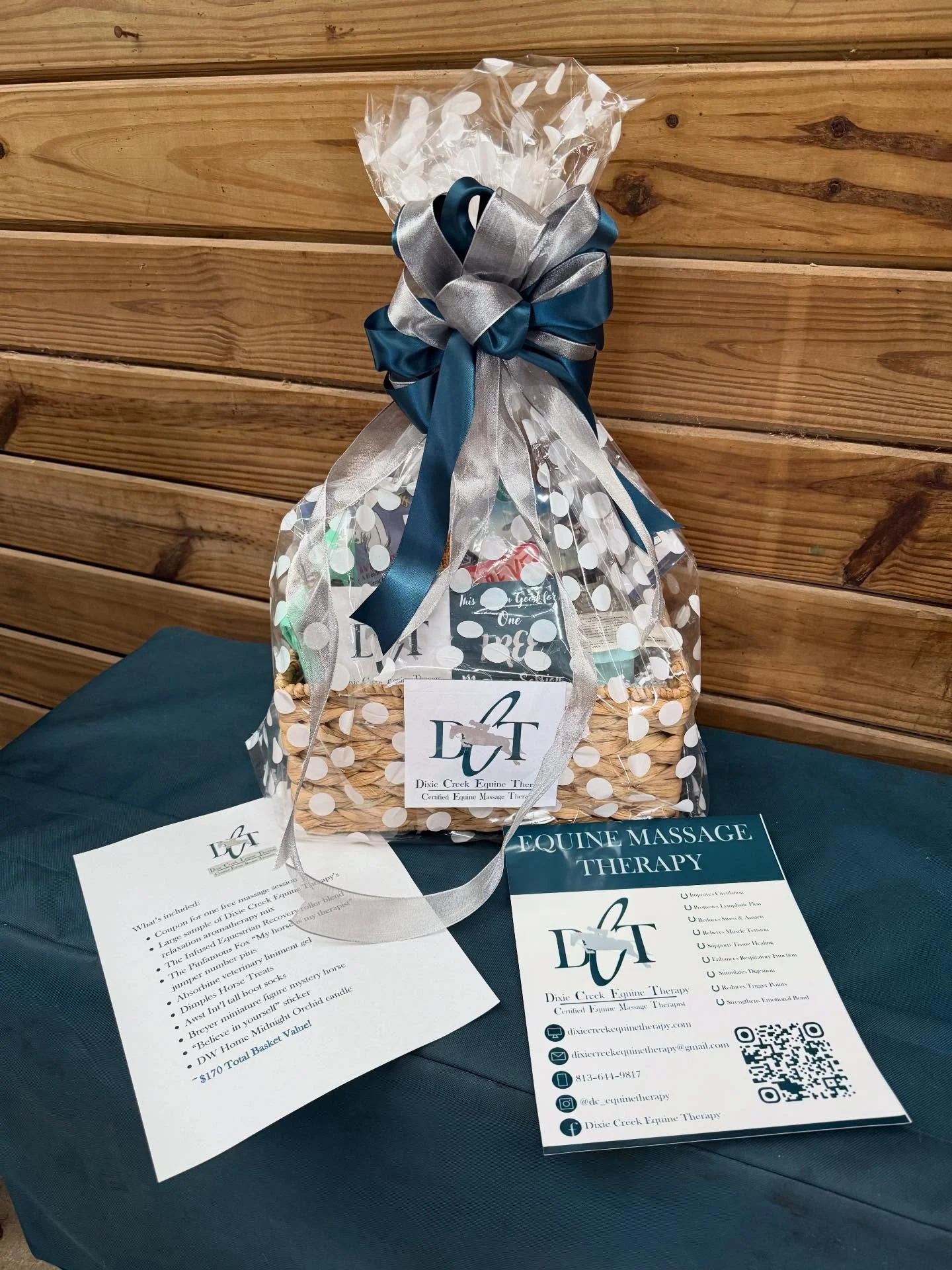 Check out my raffle basket at Premier Show Stable &amp; Academy&rsquo;s IEA show this weekend!🐴🥇Enter the raffle for a chance to win one free massage session, a large sample of my relaxation aromatherapy mix, and many more goodies!🥳 If you aren&rs
