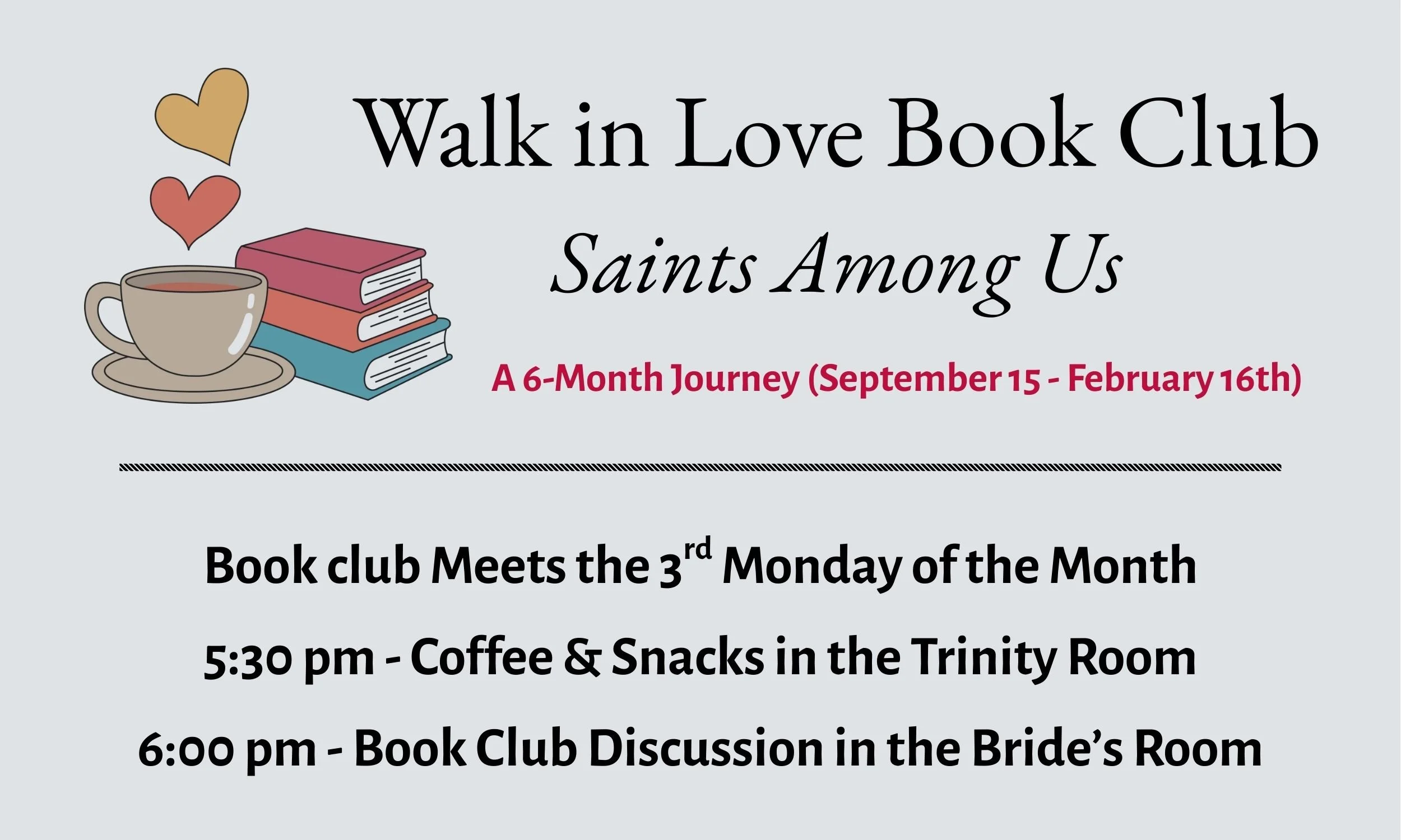 Walk In Love Book Club: Saints Among Us