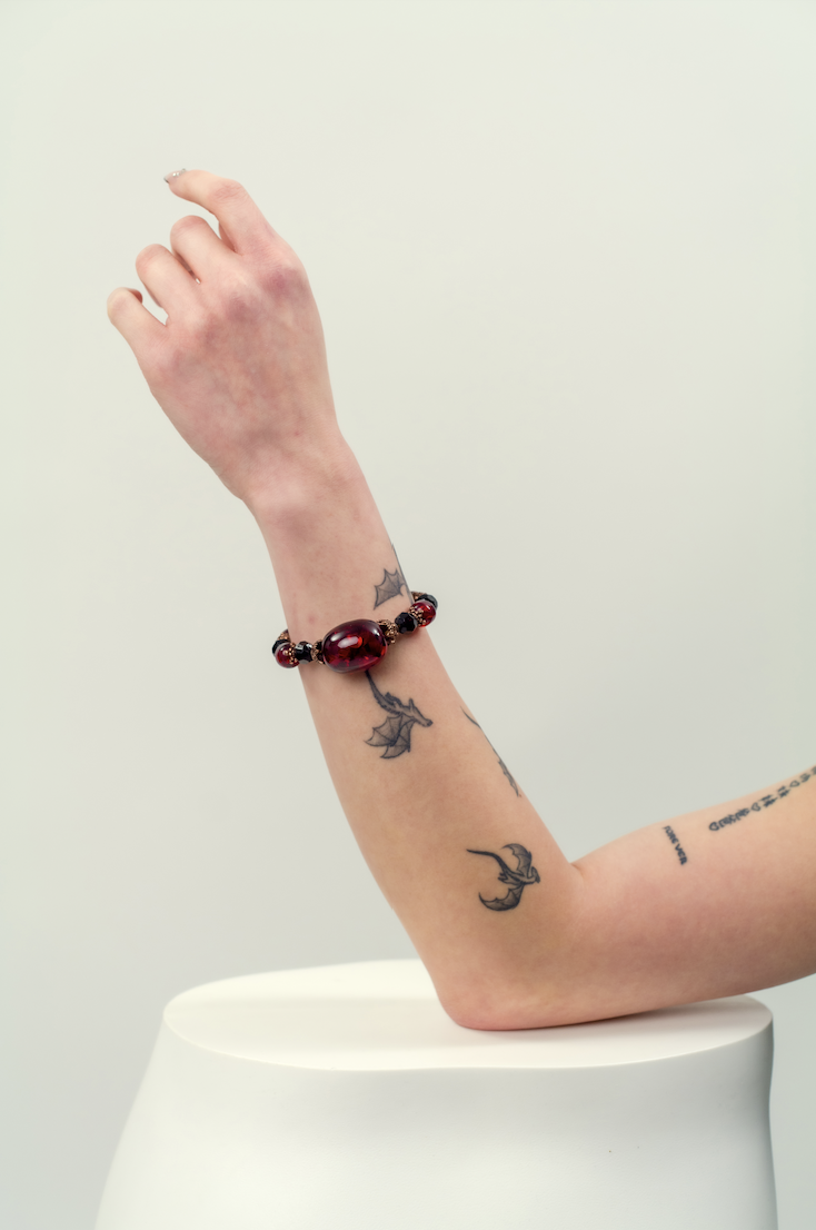 Red Floral Bangle
