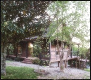 Log cabin in the Kentucky woods