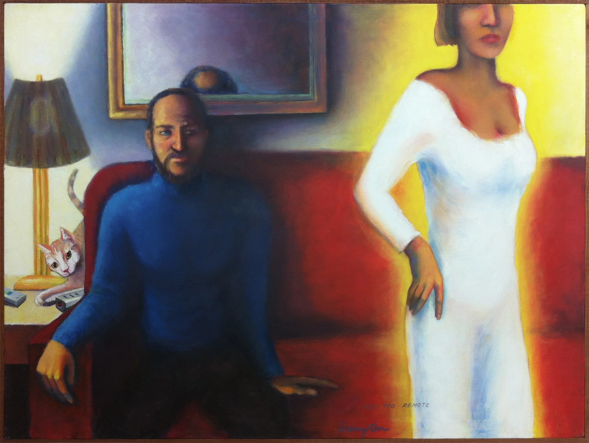 "He's too remote", 1989, oil/wax, 36"x48"