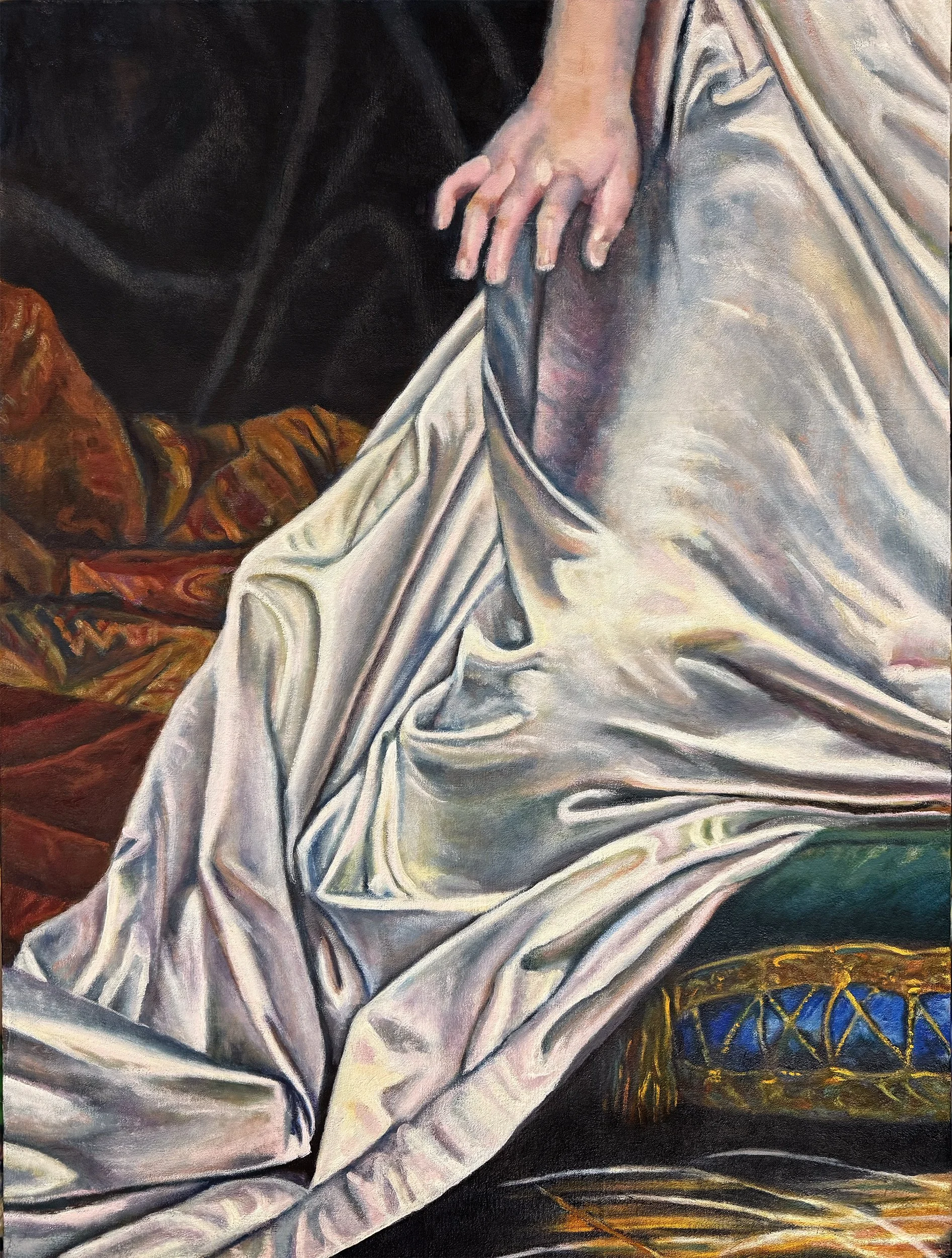 Terror (in progress), after Delaroche, National Gallery UK, oil, 40"x30"x1"