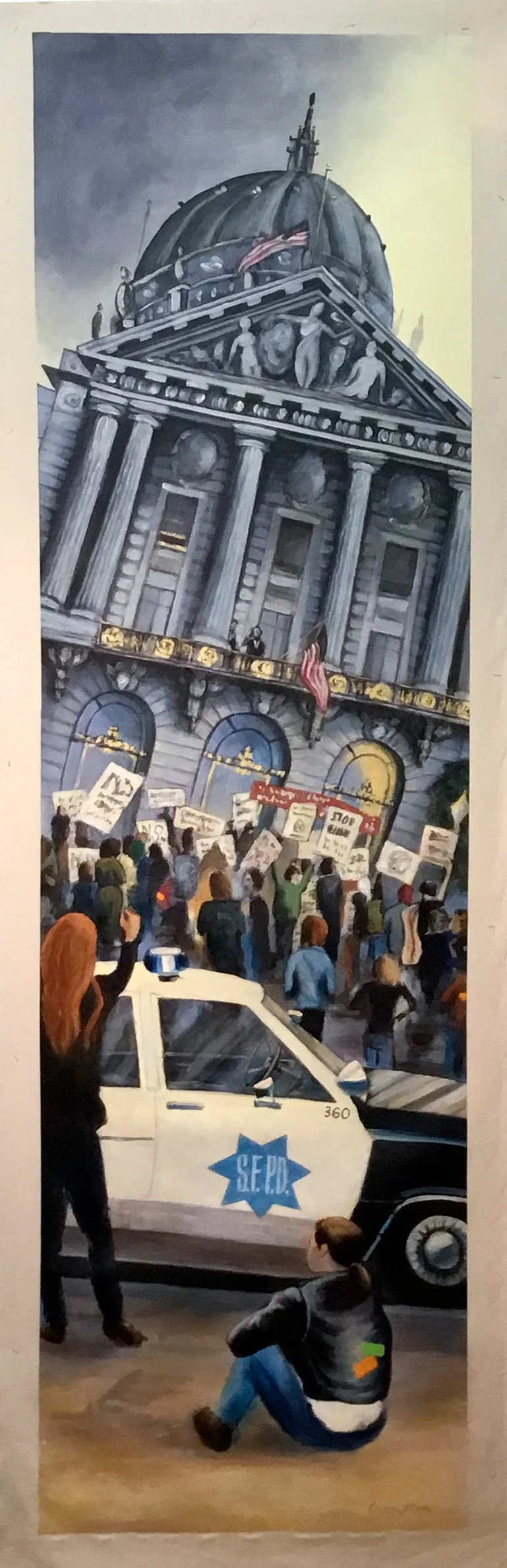 The People United..., 1993, acrylic, 107"x29"