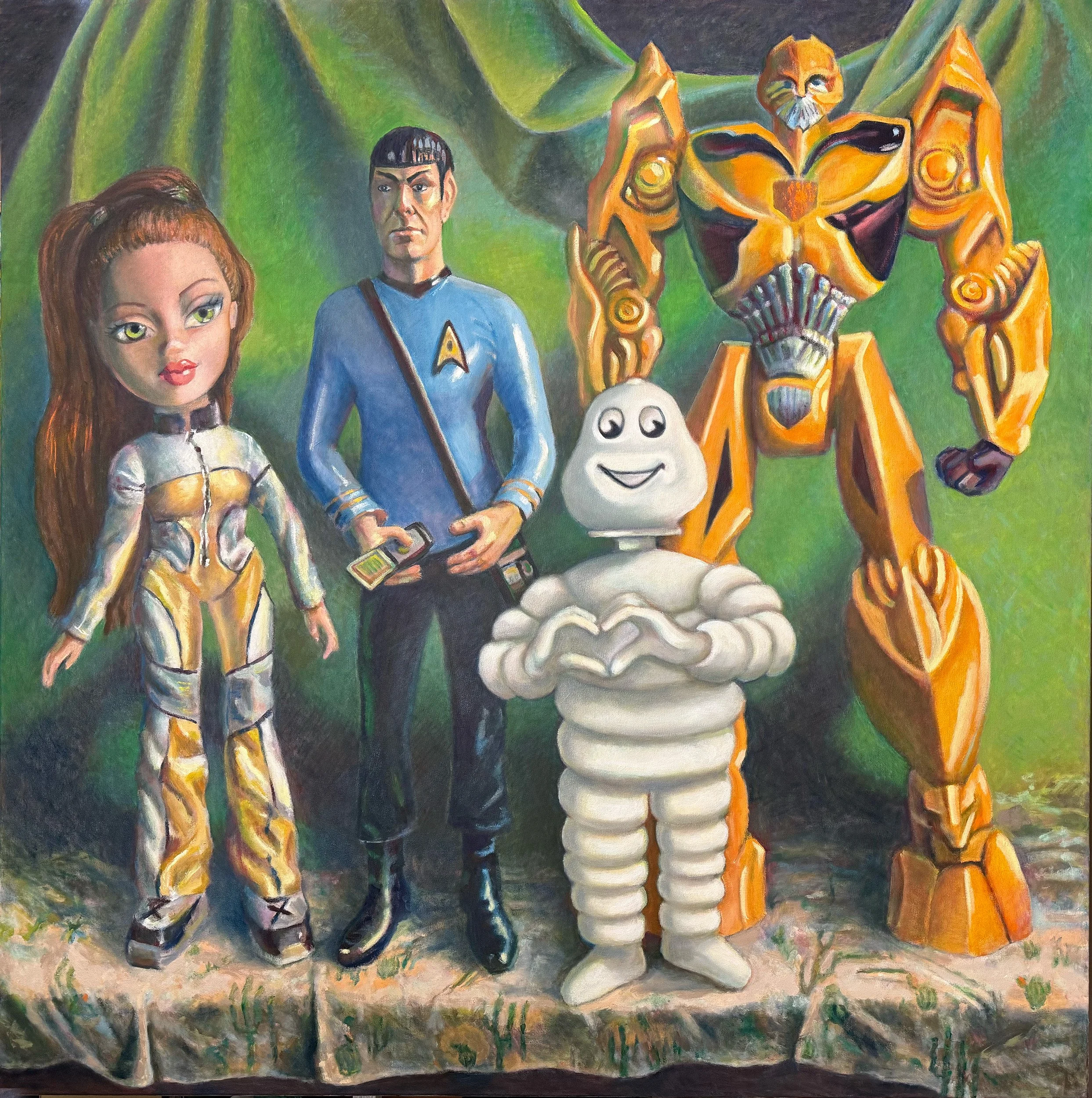 Going to Mars, (in progress) oil, 60"x60"x2"