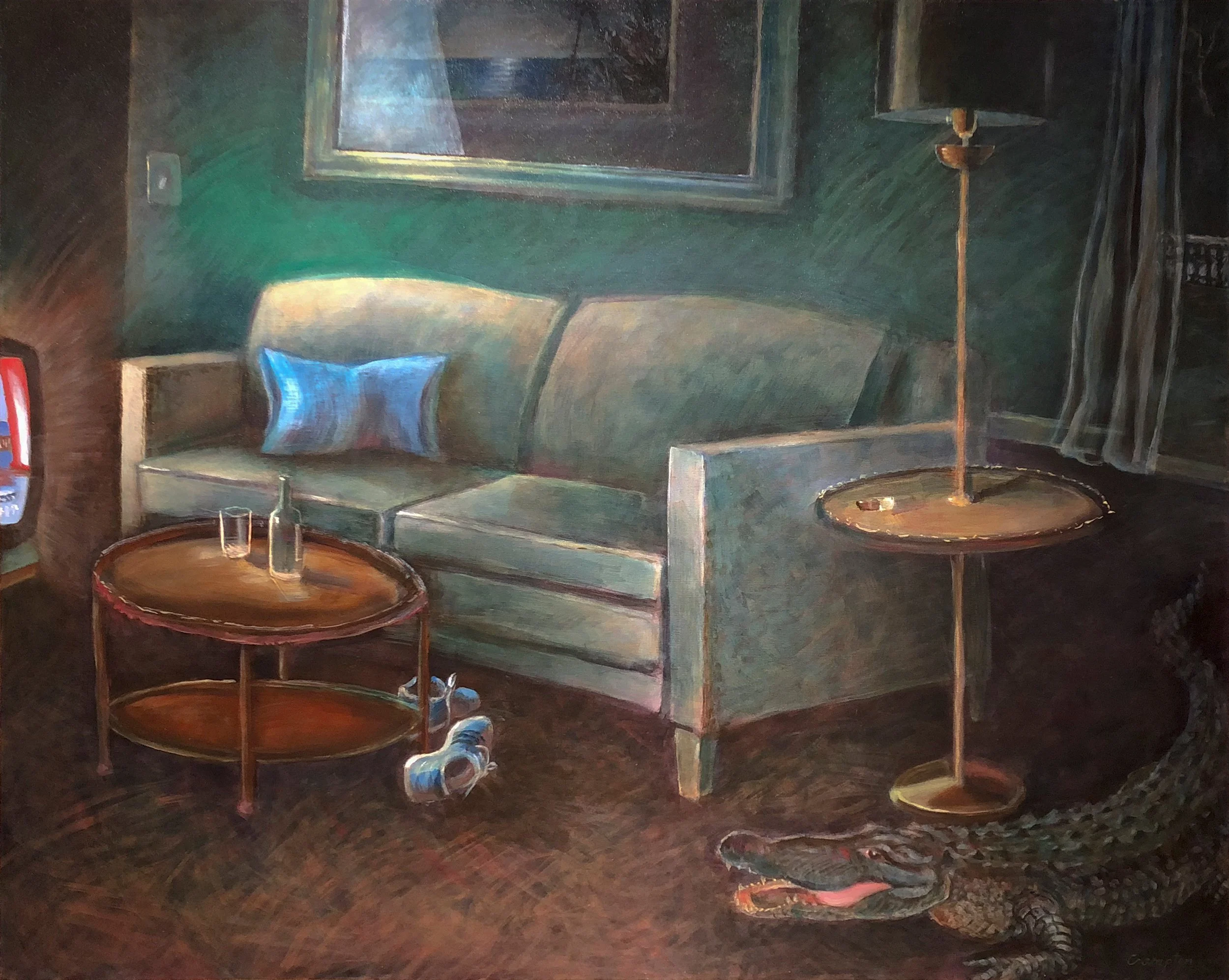 Alligator in the Living Room, 48x60x2