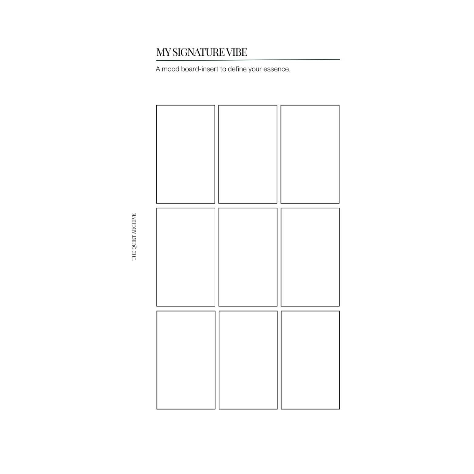 My Signature Vibe Printable Personal Planner Insert