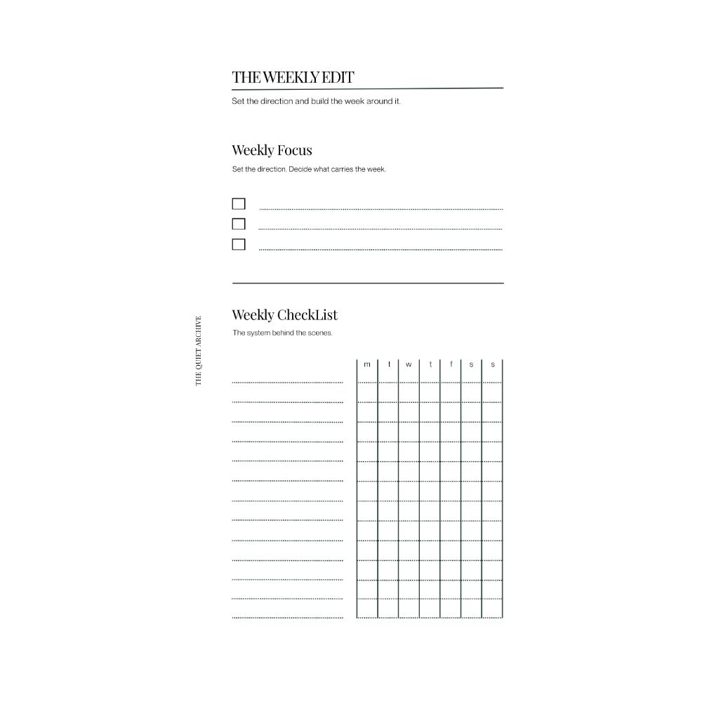 The Weekly Edit Printable Personal Planner Insert