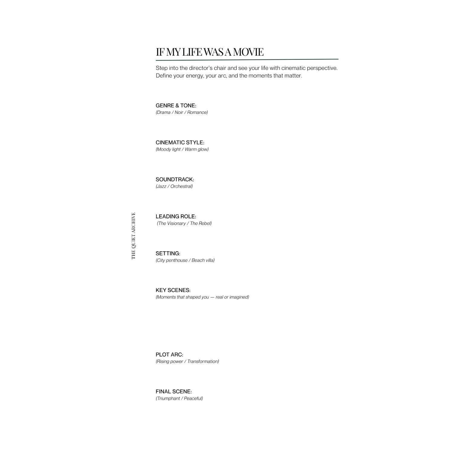 If My Life Was a Movie Printable Personal Planner Insert