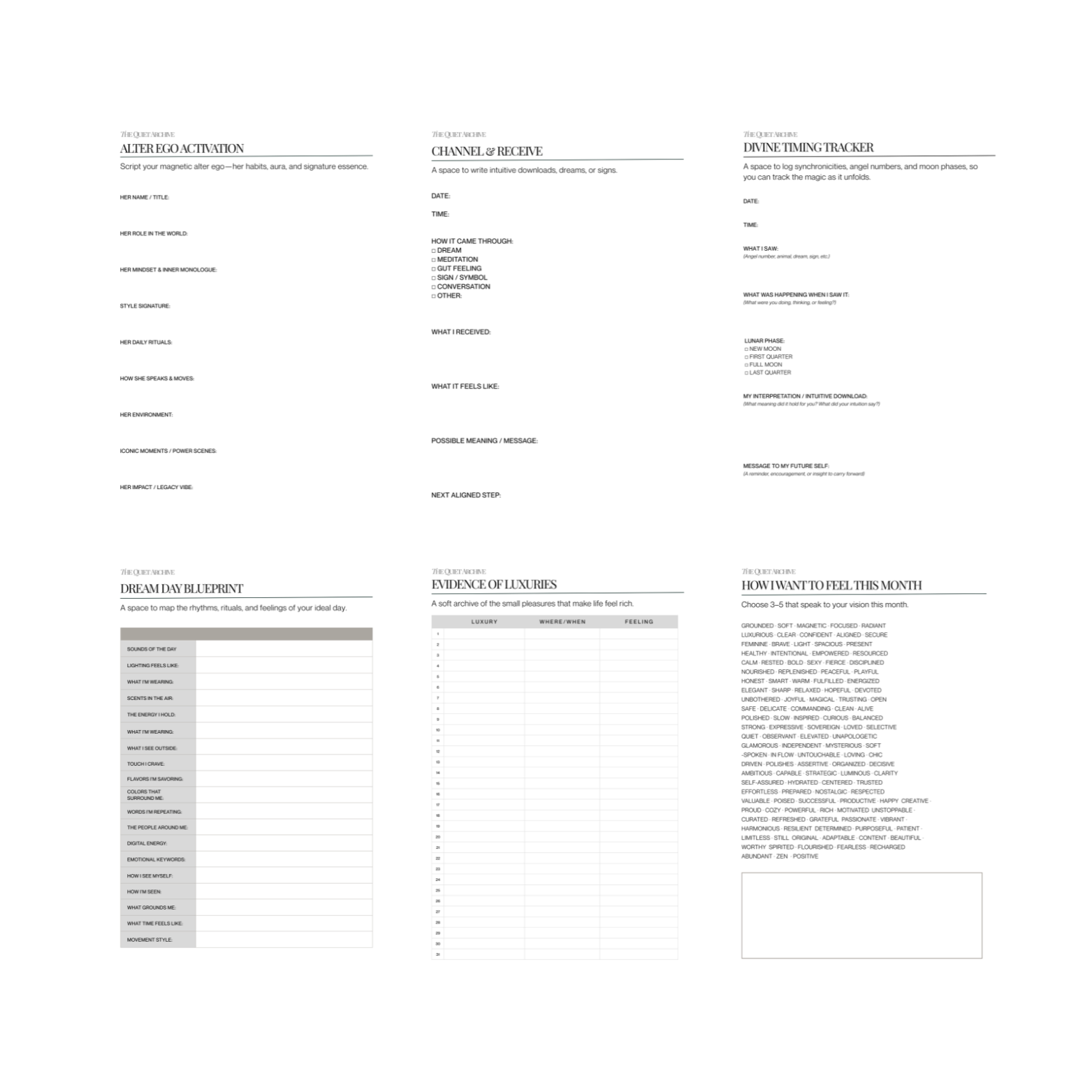 The Manifest Archive Collection A5 Planner Insert Bundle