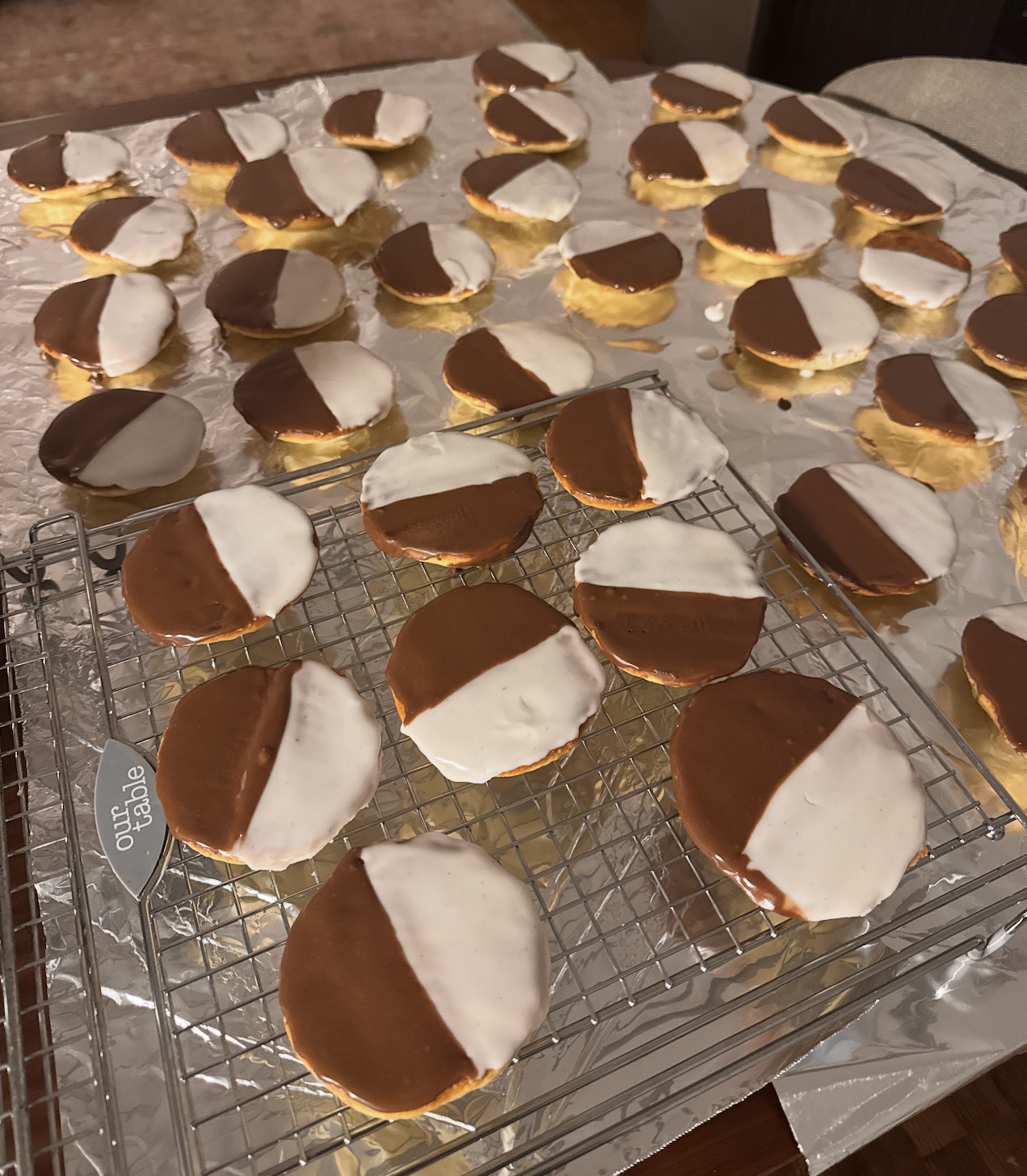 Black and White Cookies for my Hanukkah cookie boxes this year 