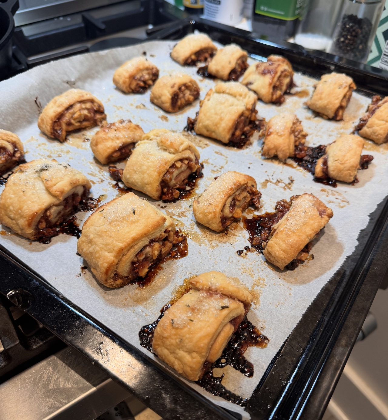 Raspberry Rugelach (and also in the cookie box)