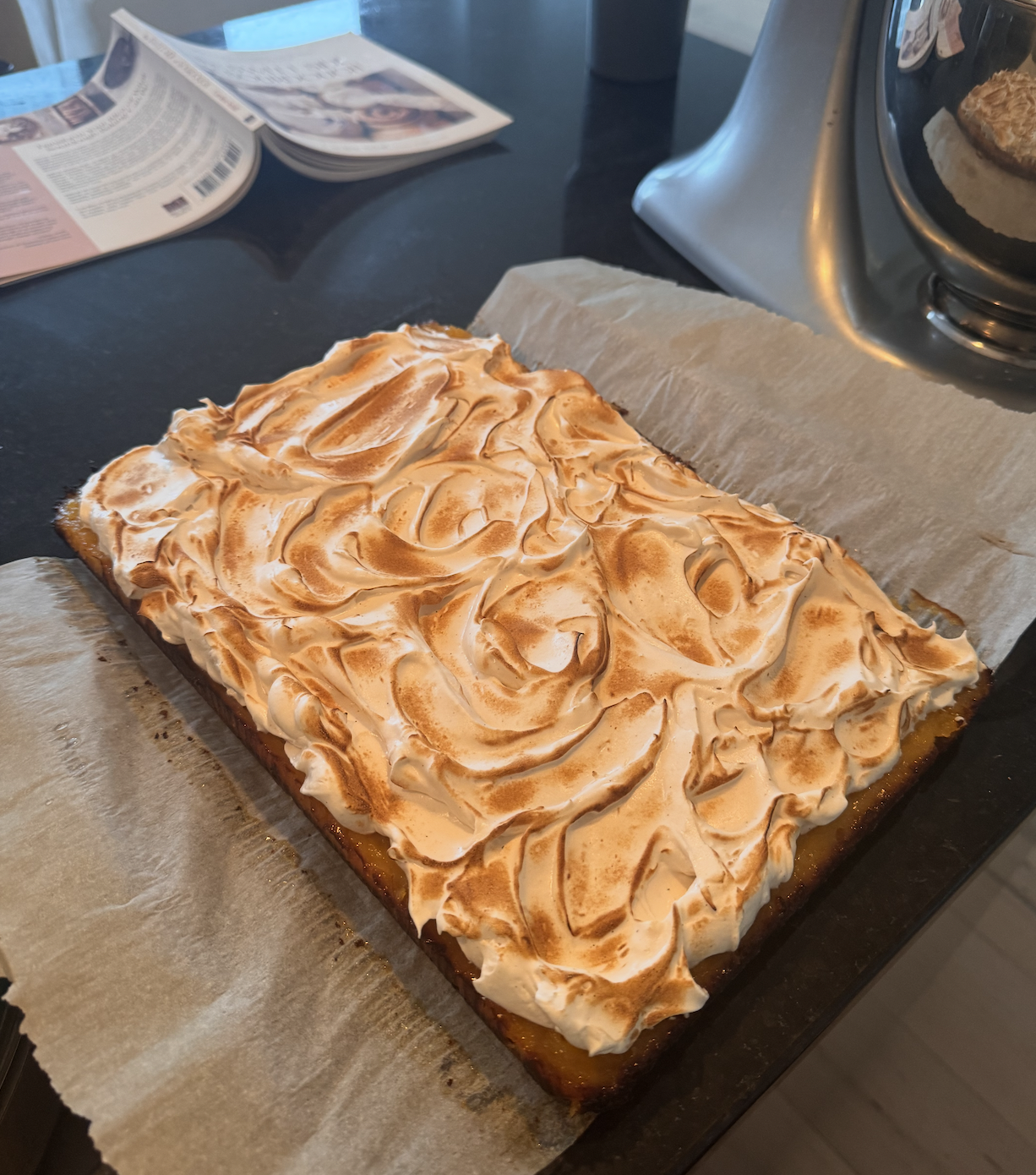 Lemon meringue bars with sourdough oat crust