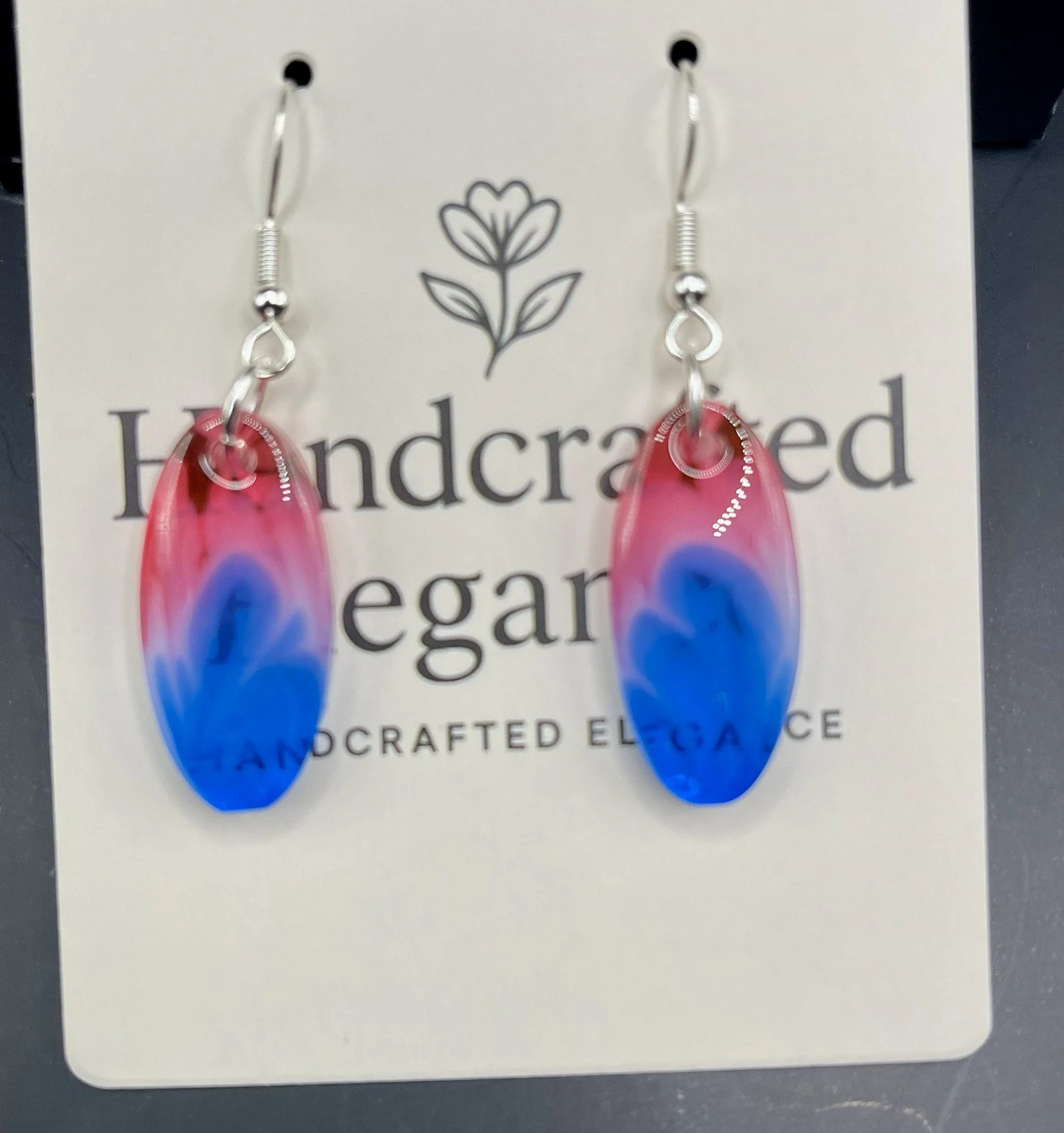 Handcrafted Patriotic Swirl Earrings