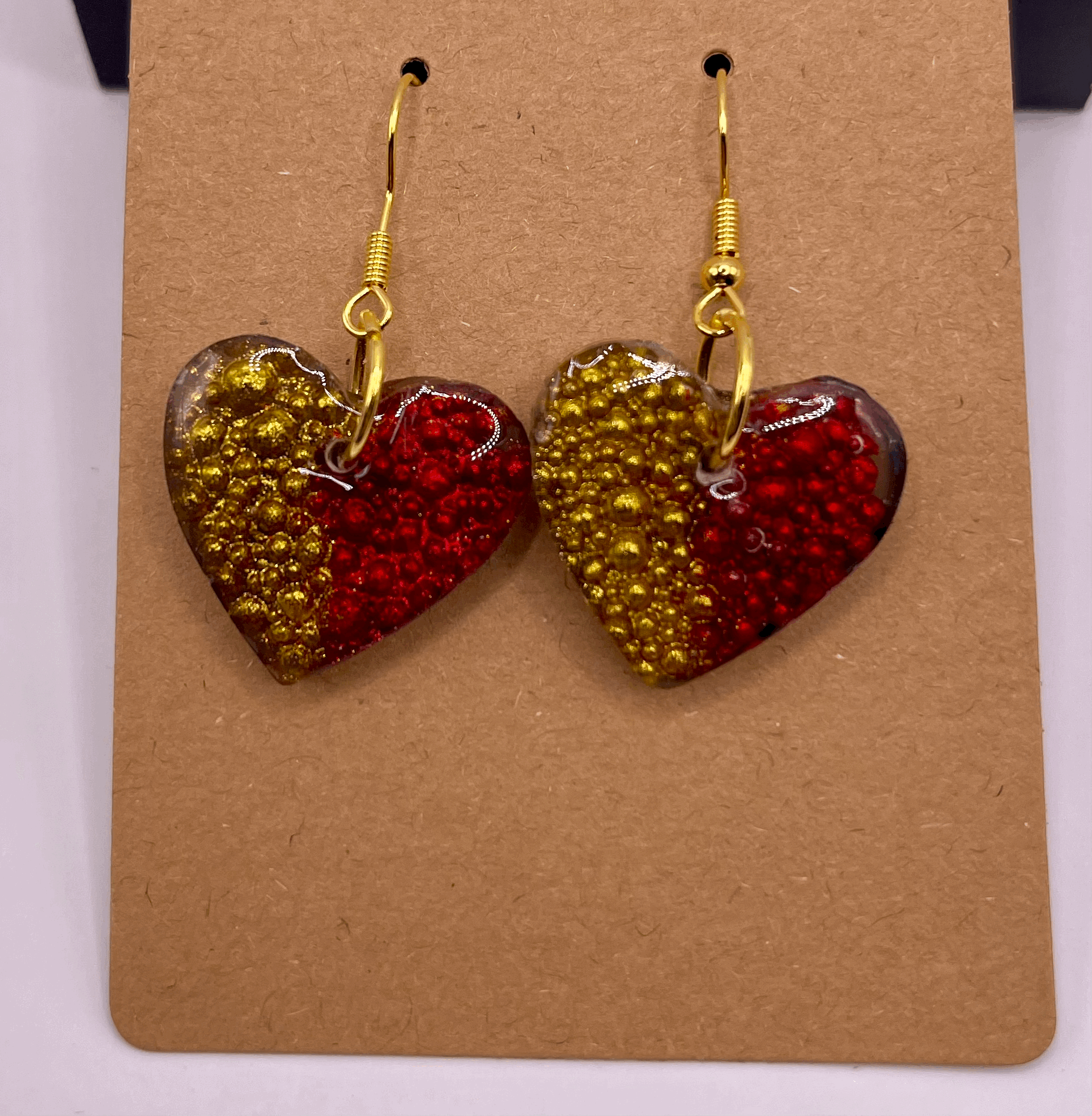 Vibrant Heart Resin Earrings