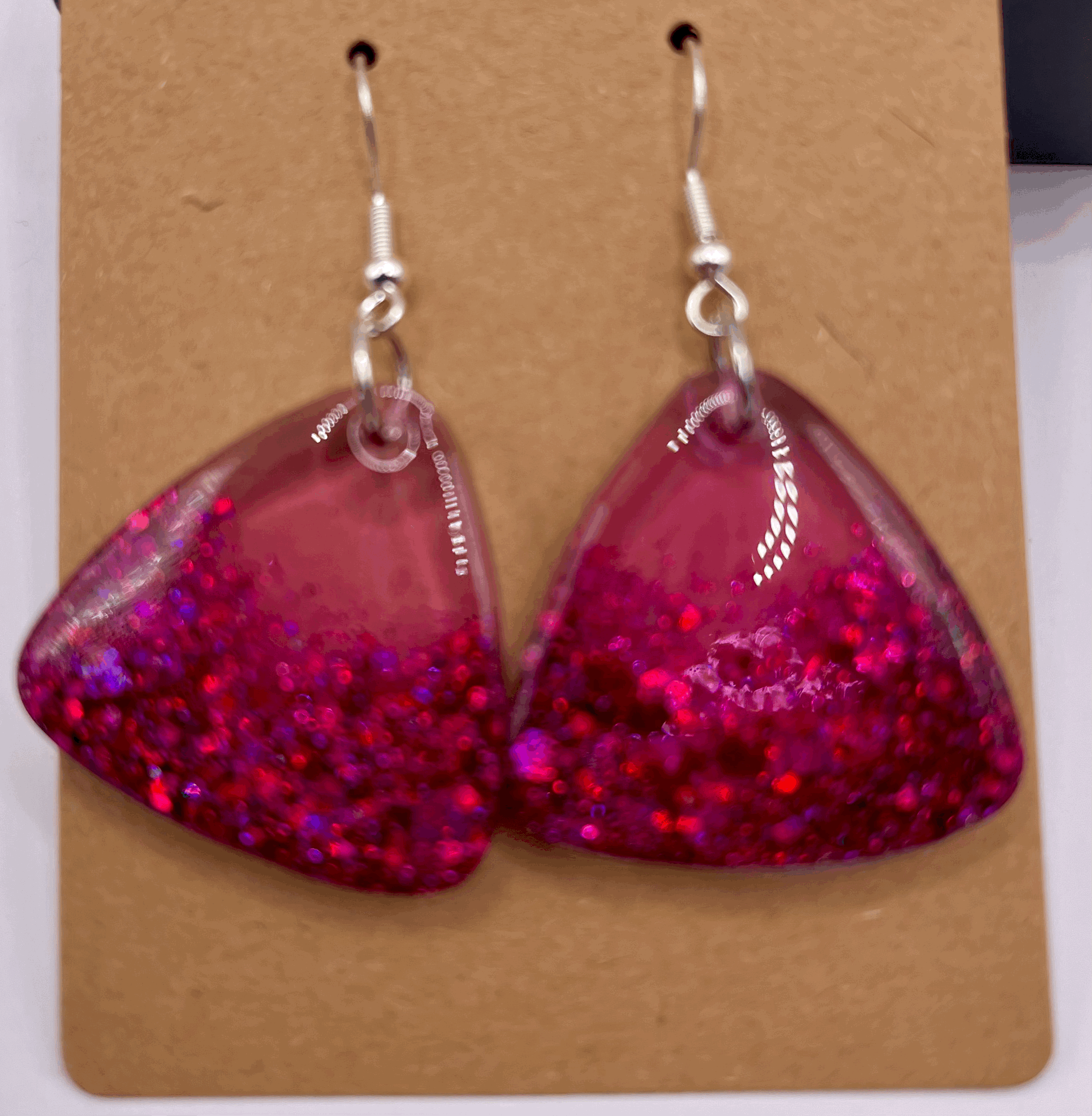 Sparkling Triangle Resin Earrings