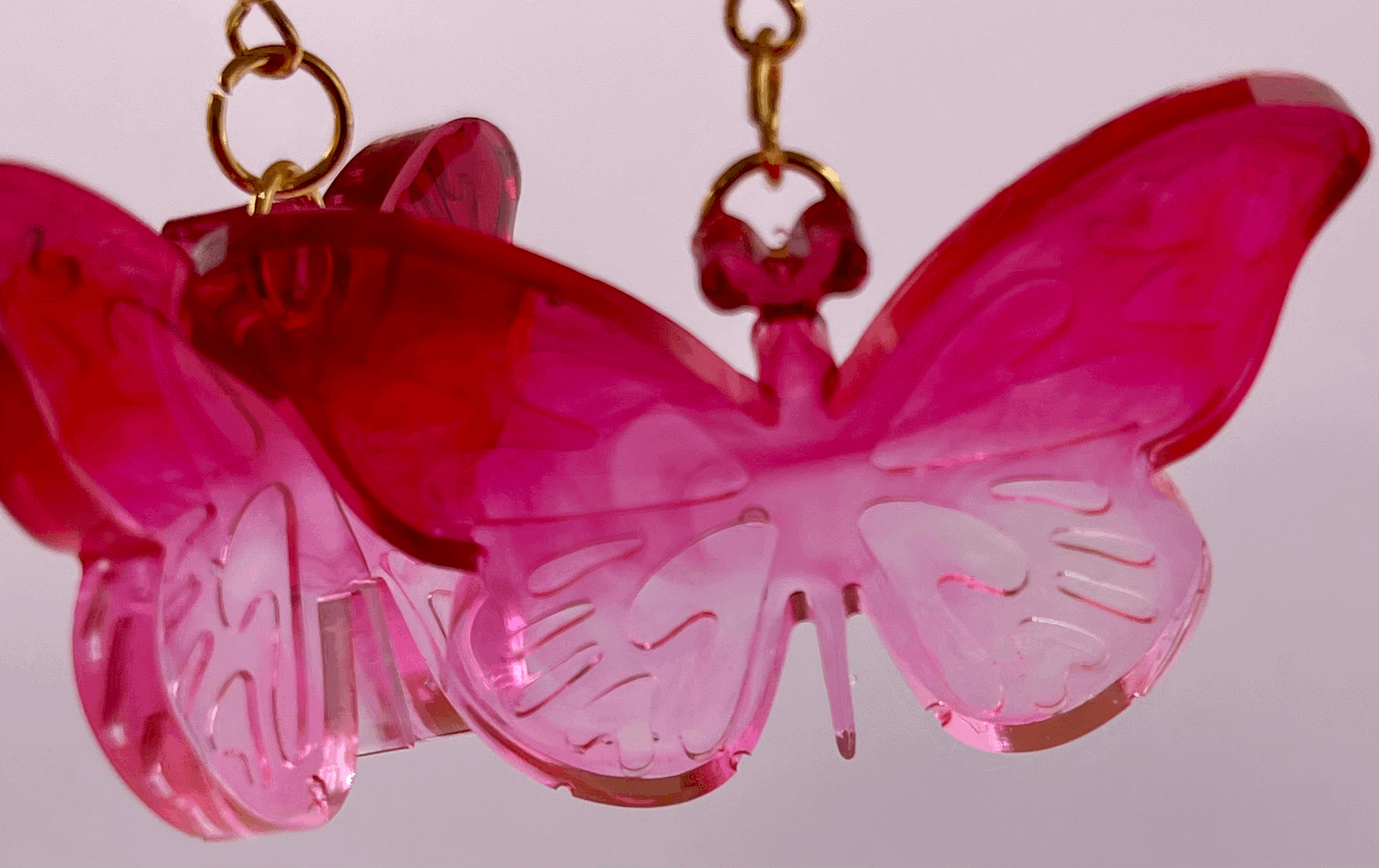 Pink Butterfly Ombre Earrings