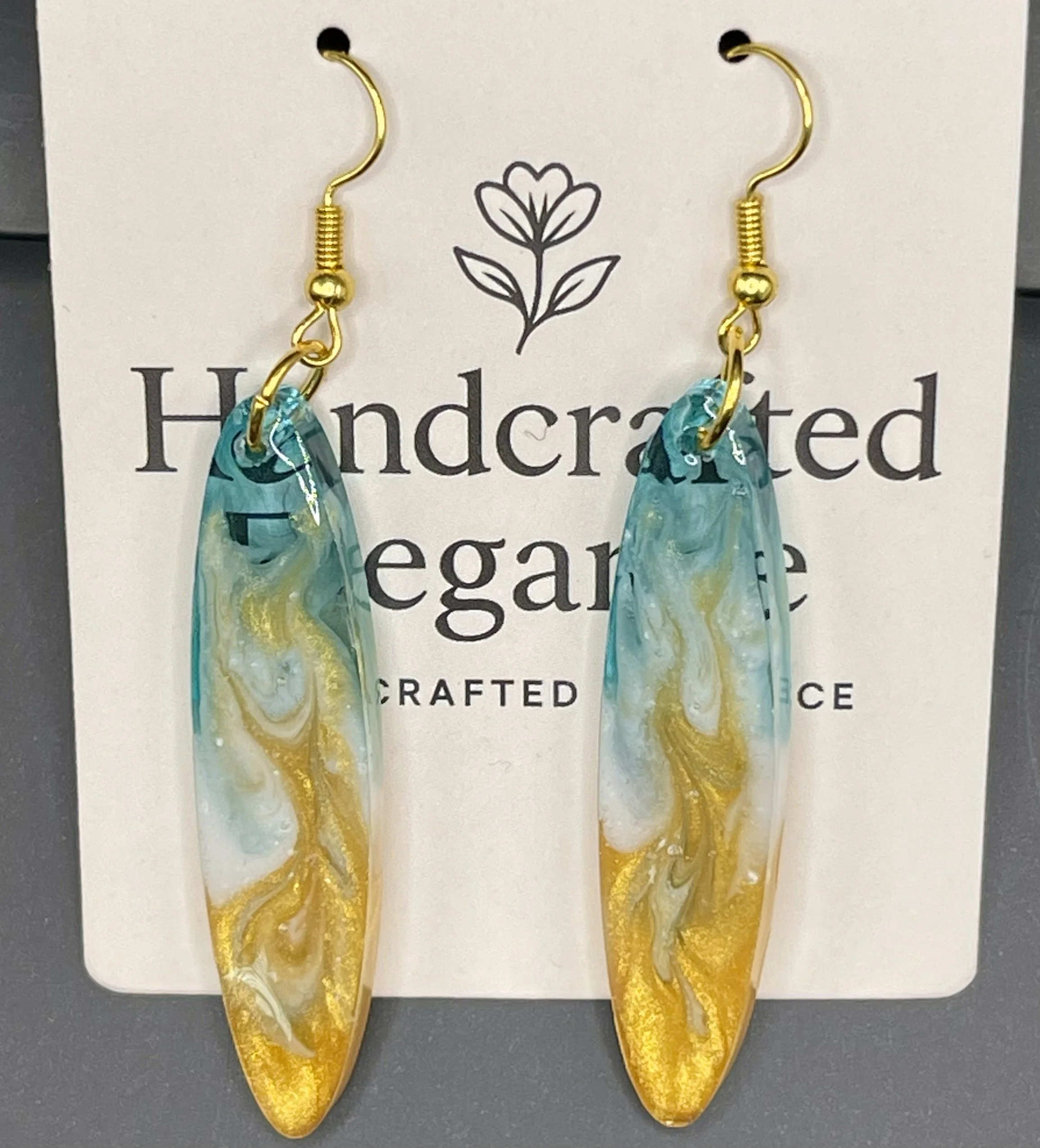 Handcrafted Ocean Swirl Resin Earrings
