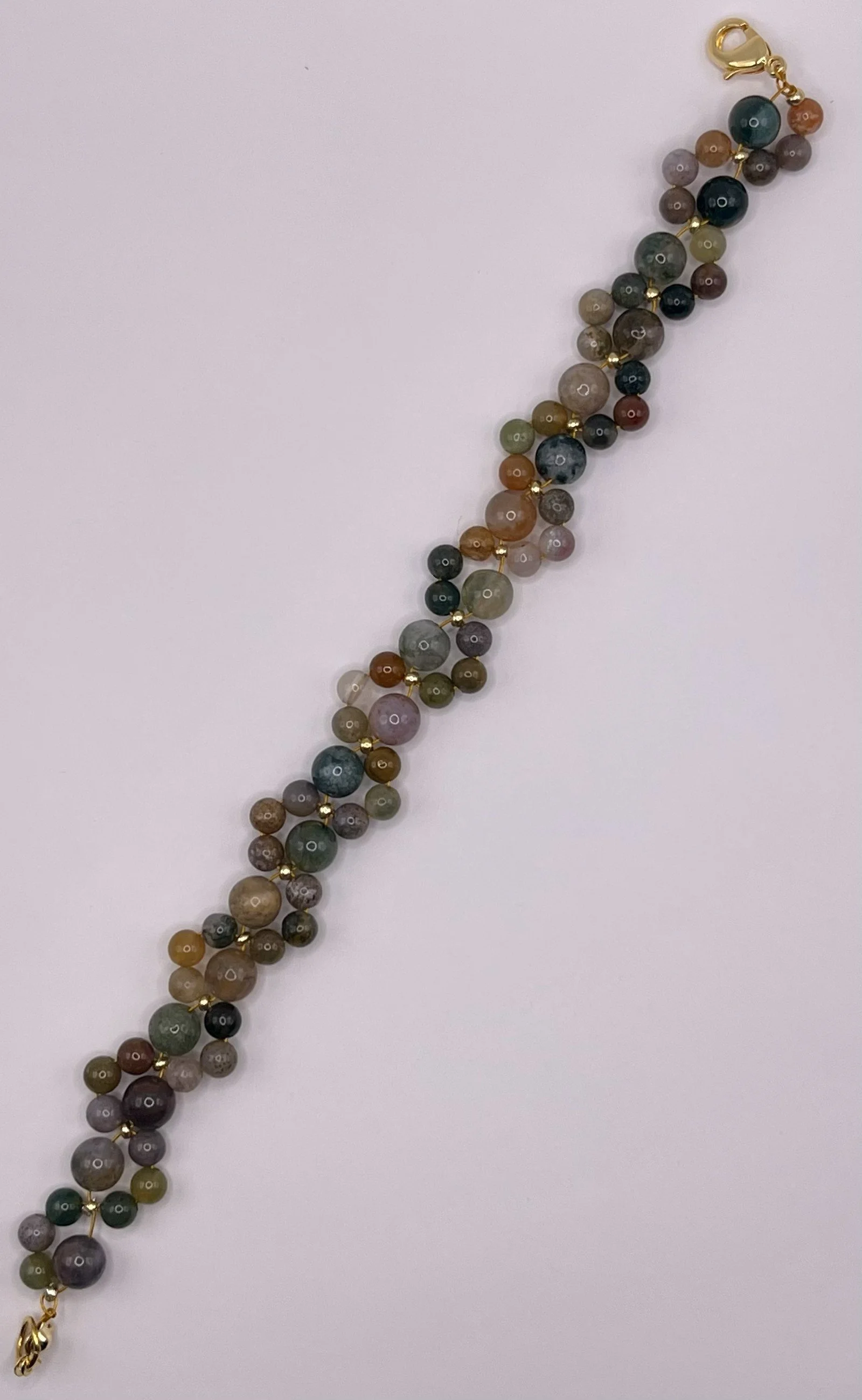 Multicolored Agate Bead Bracelet
