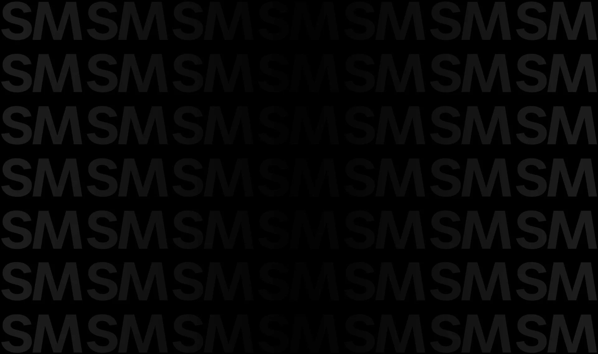Repeated pattern of the letters 'SMS' in black on a dark background.