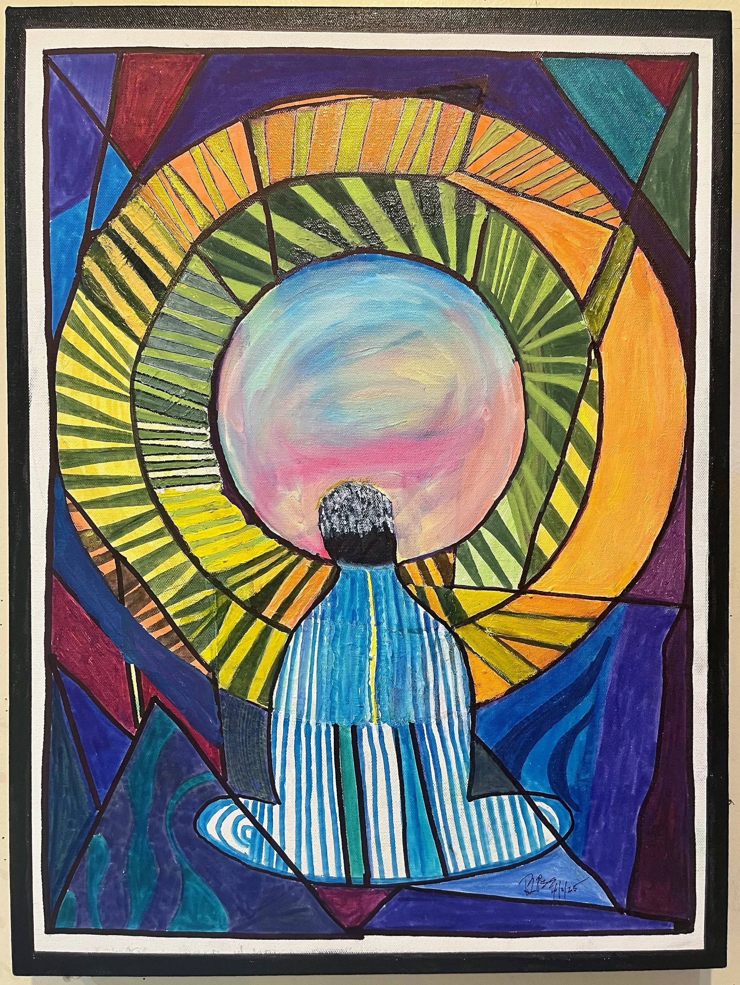 "Meditation #3" 2025, acrylic on canvas, 24" x 18"