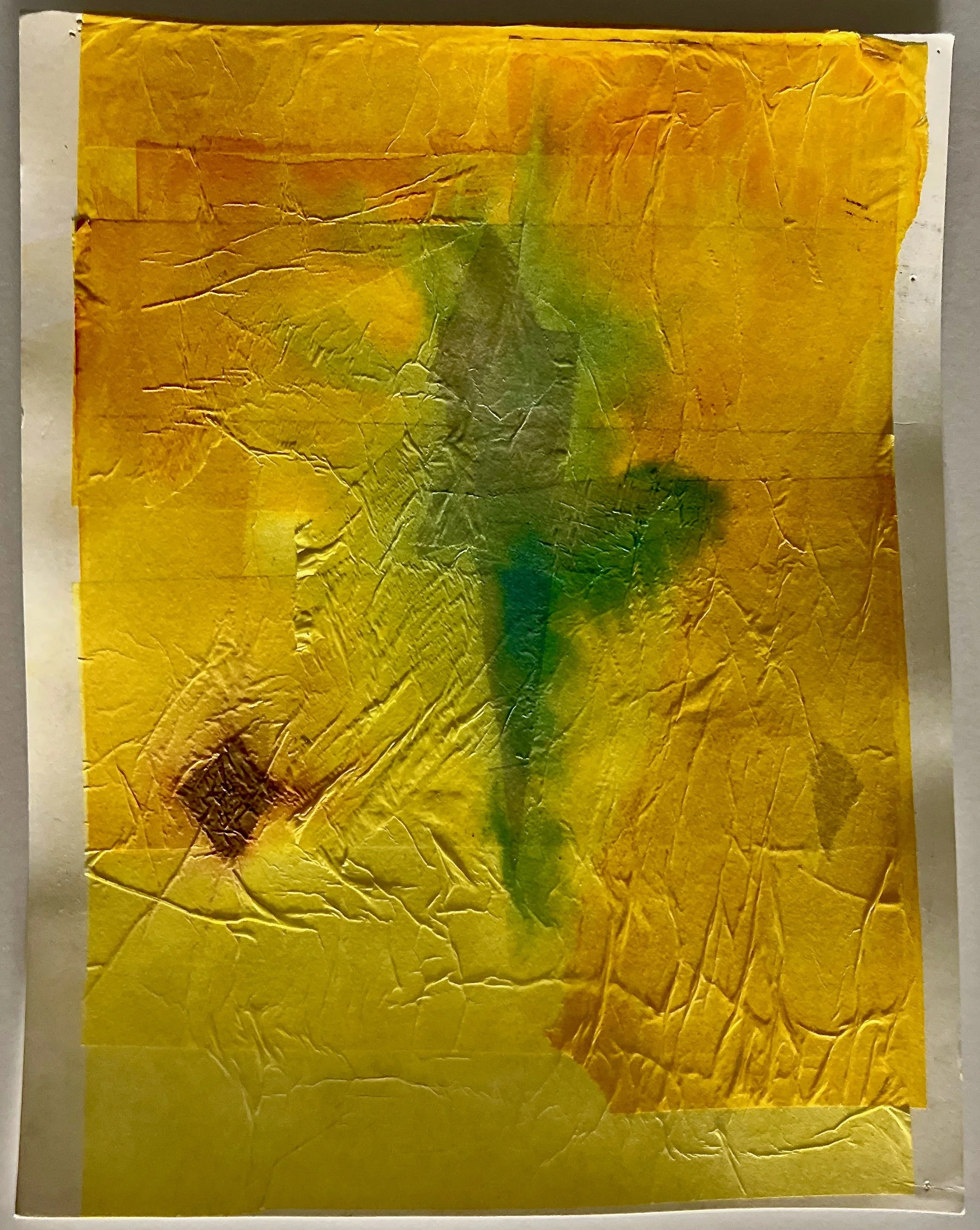 "On point" 2016, tissue paper collage, 14" x 11"