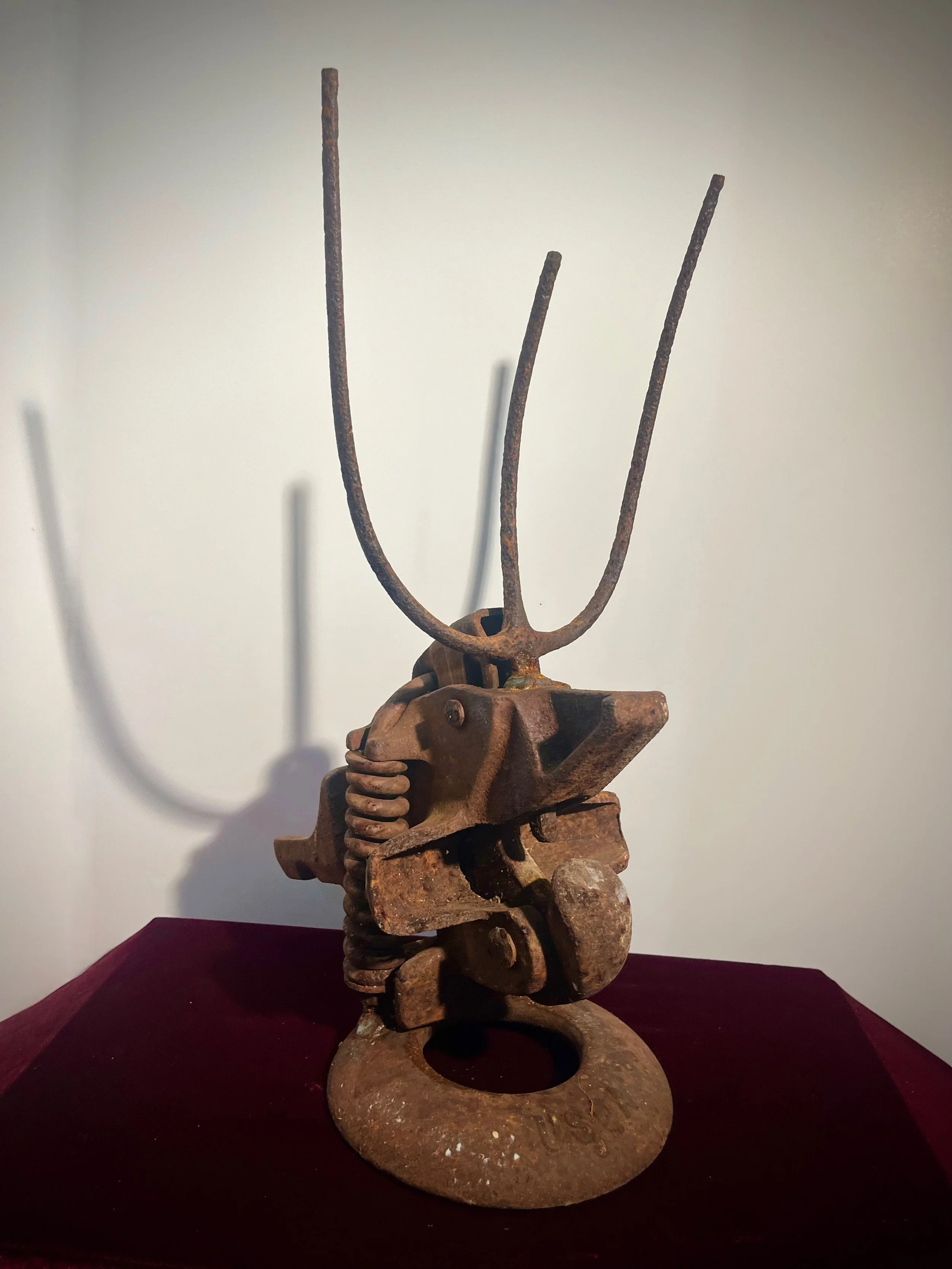 "Wooly Mammoth" (Ambigucene) 2024, mixed media iron 17" x 7"