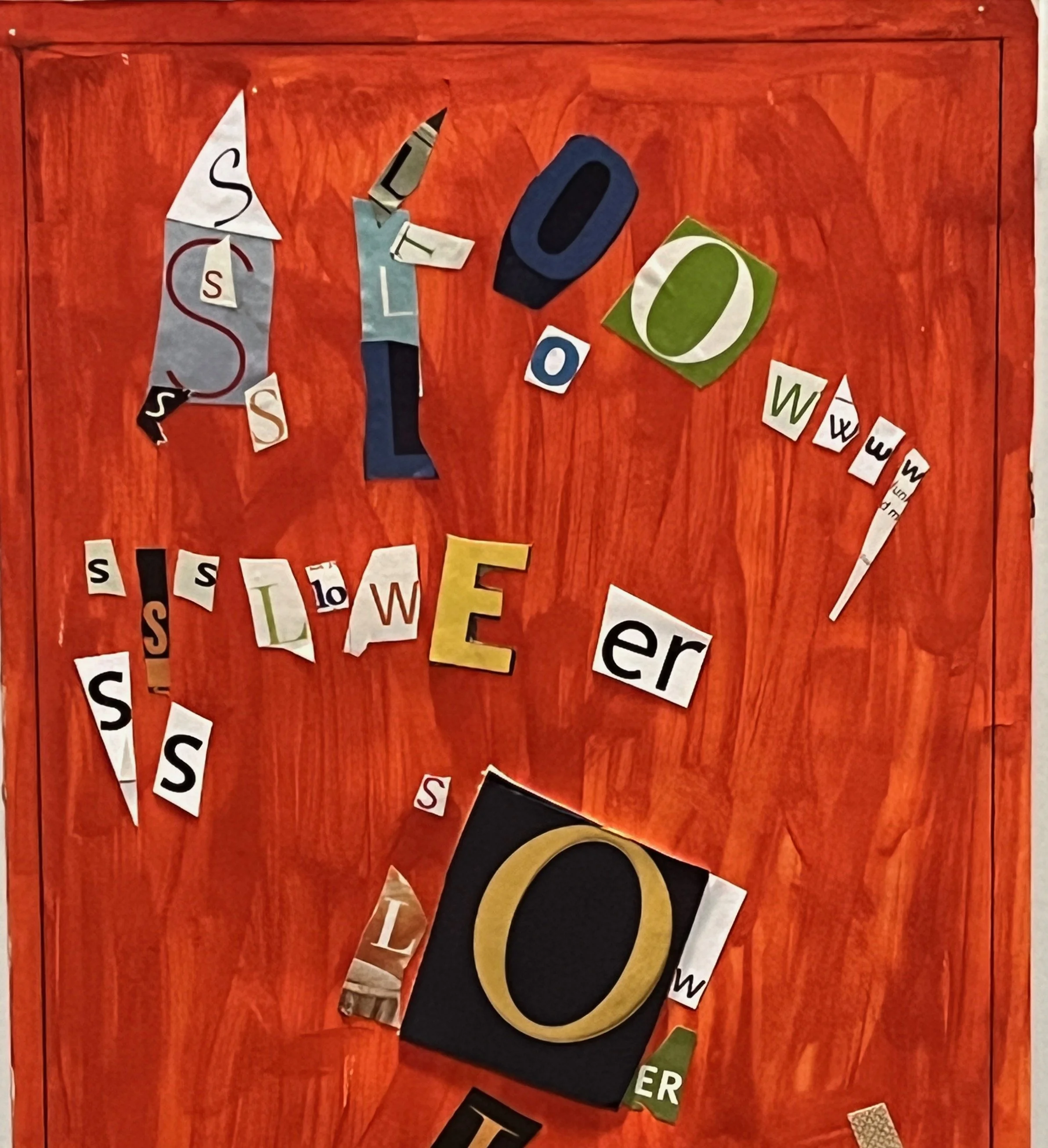 "Slow, Slower, Slower Still" 2016, newsprint and acrylic on paper, 12.5" x 9.5"