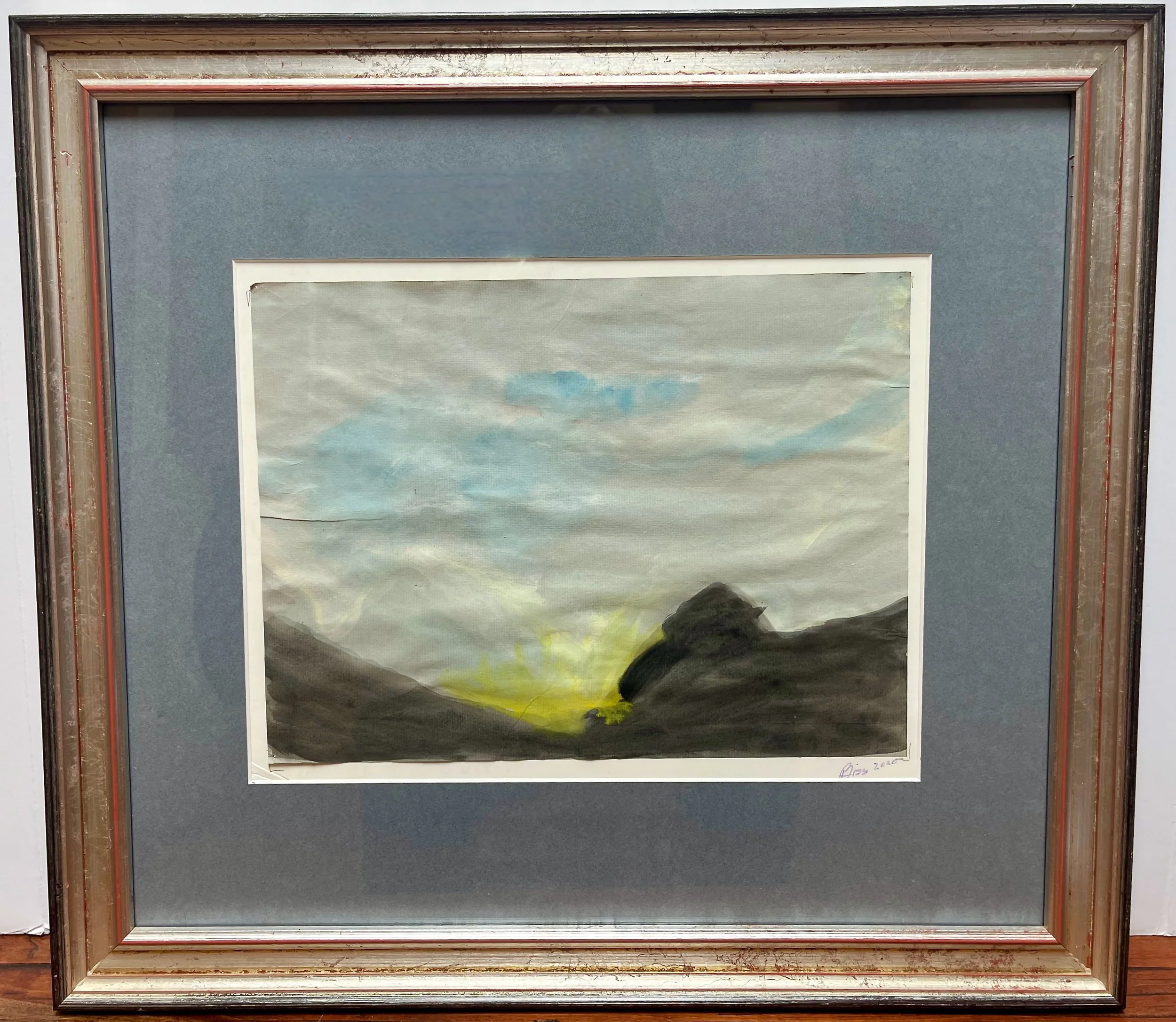 "Landscape" 2020, acrylic on paper, 18.75" x 20.75" with frame