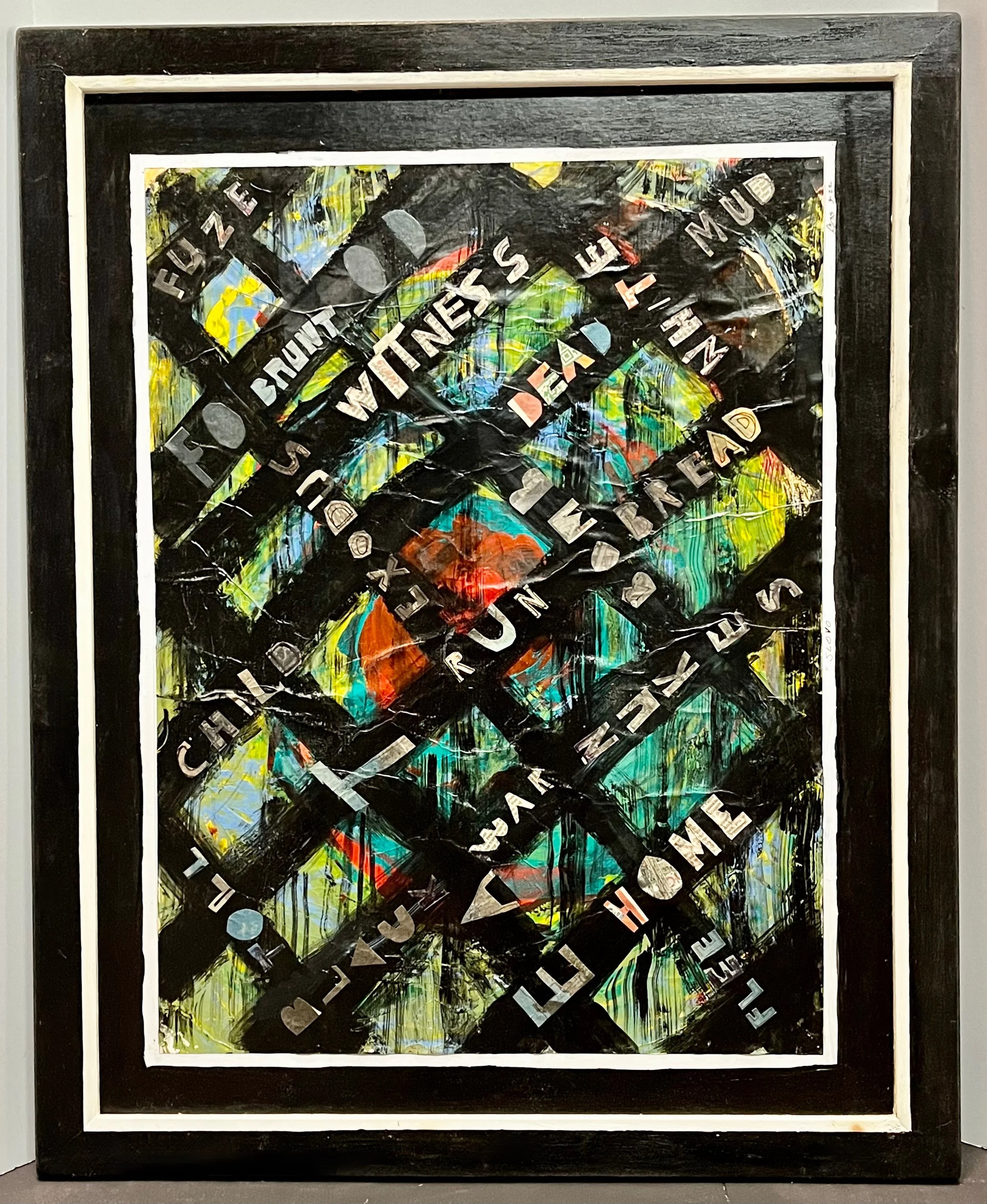 "SLOVO" 2020, acrylic on paper, 30.5" x 24.75" with frame