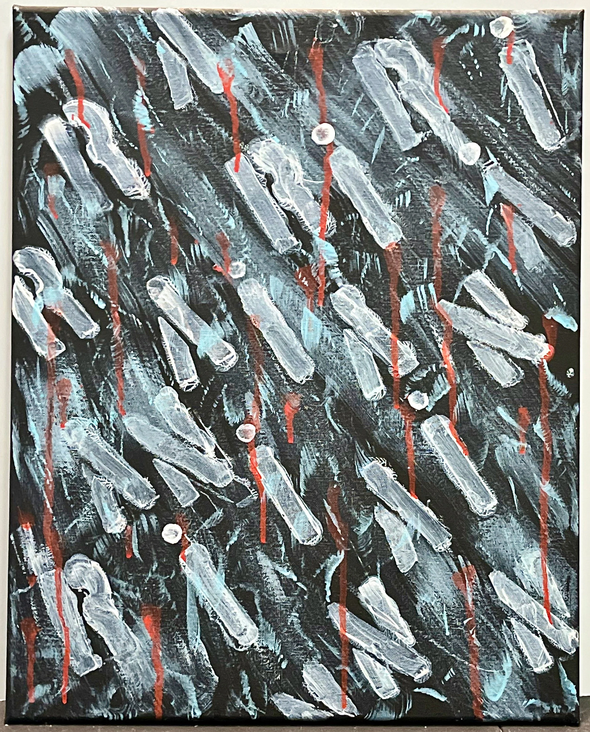 "Rain" 2024, acrylic on canvas, 20" x 16"