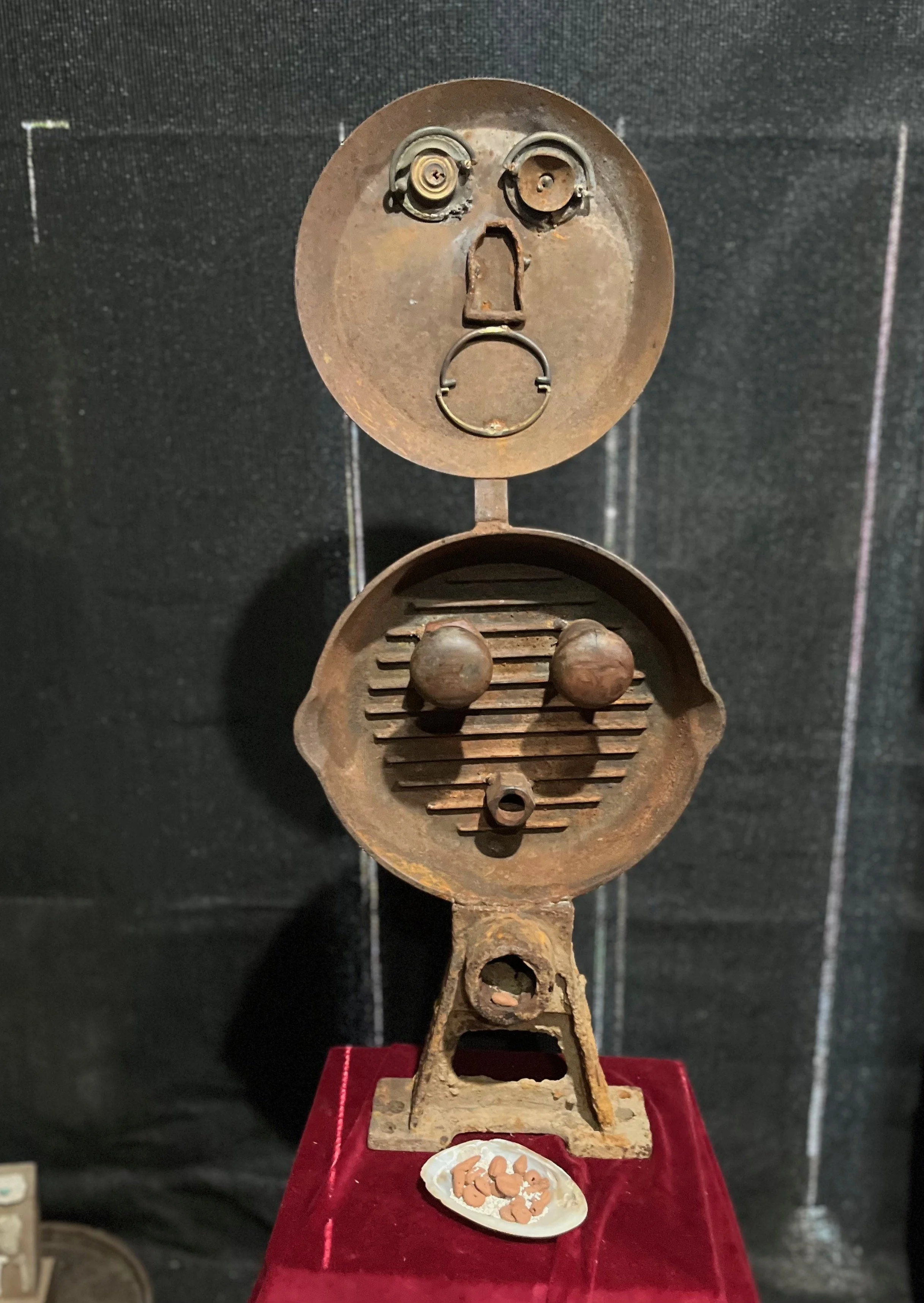 "Fertility Woman" (Ambigucene), 2024, mixed media steel, 30" x 12"