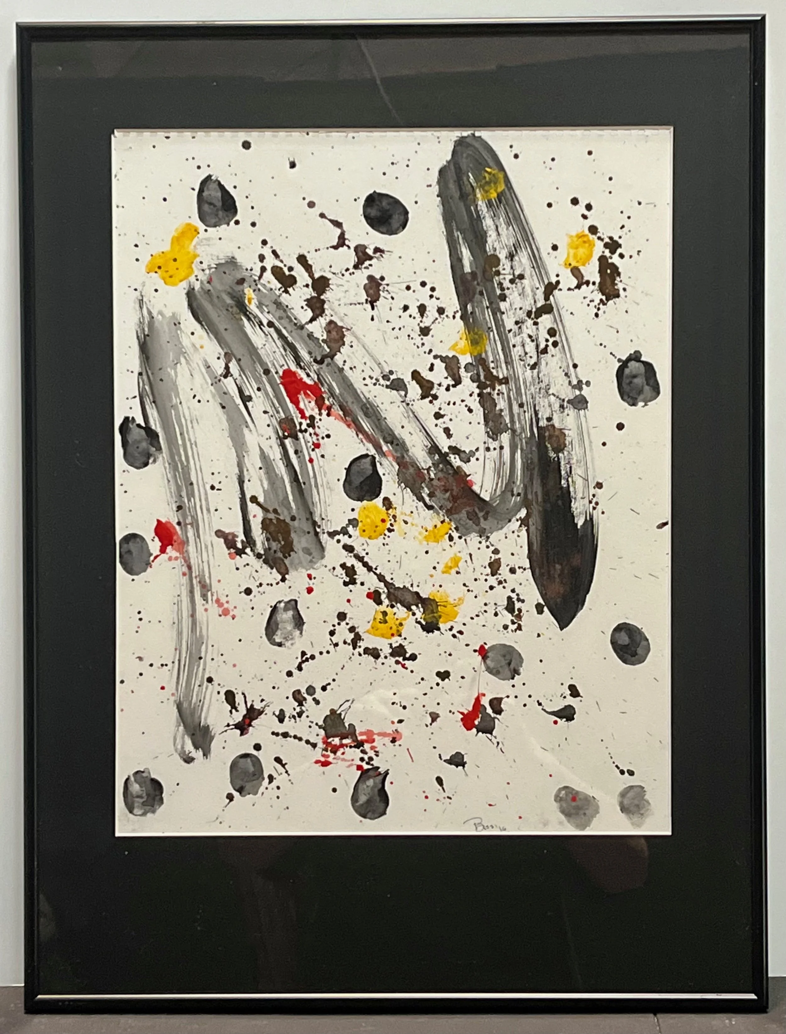 "Rapido" 2016, acrylic on paper, 24" x 18" with frame