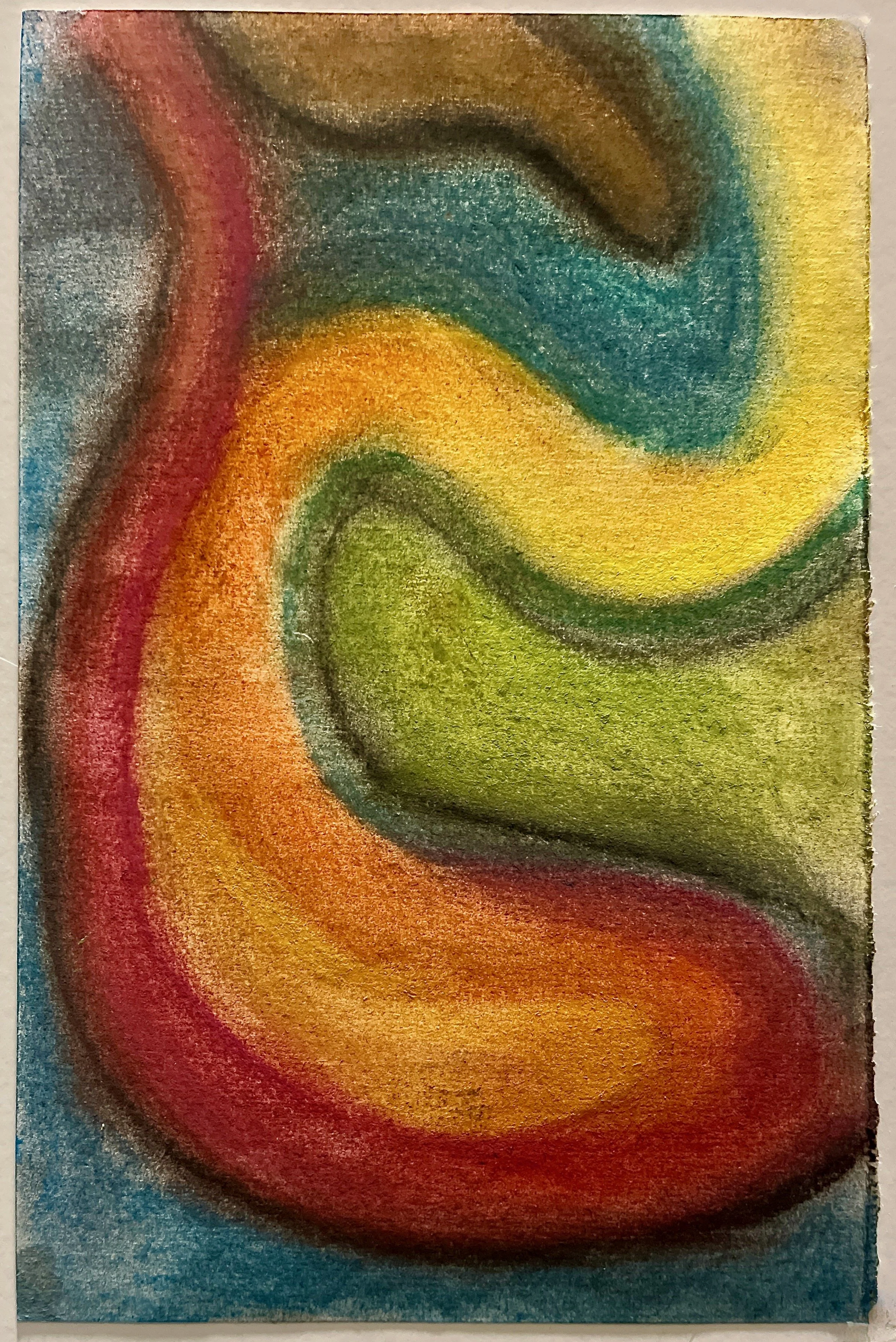 "Embryo #2" 2024, pastel on paper, 12" x 8"