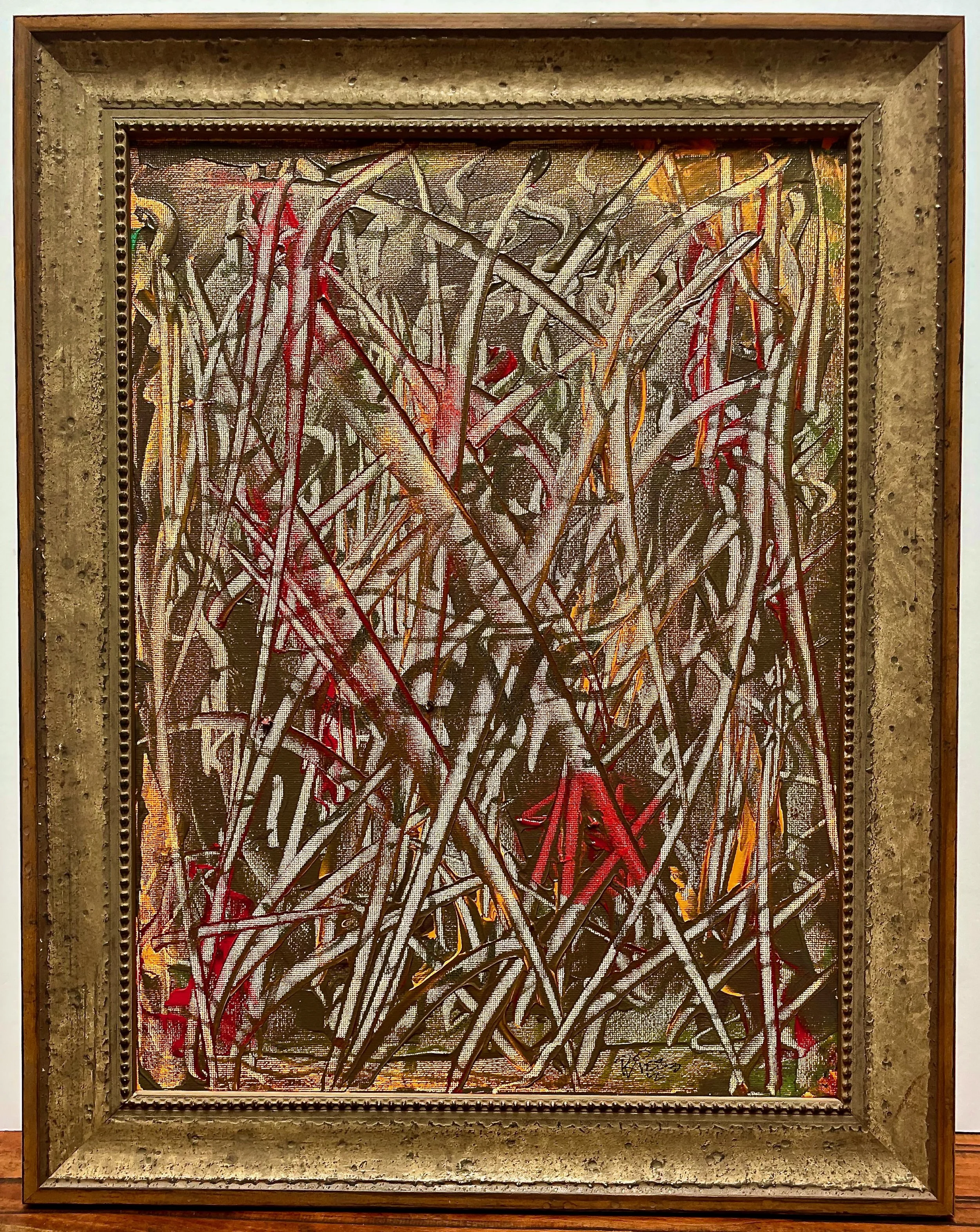 "Love" 2023, acrylic on canvas, 19" x 15" with frame