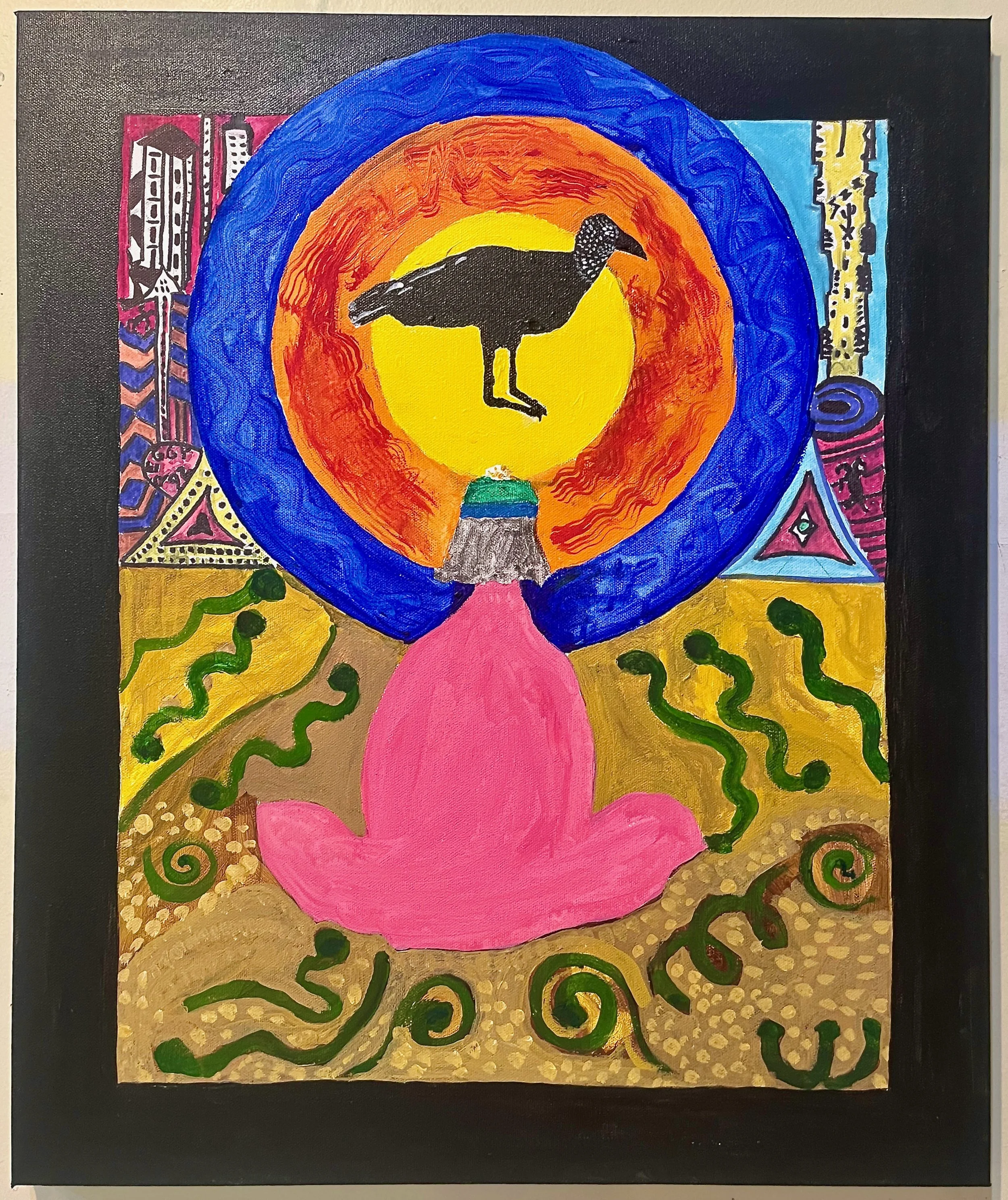 "Meditation #1" 2025, acrylic on canvas, 24" x 20"