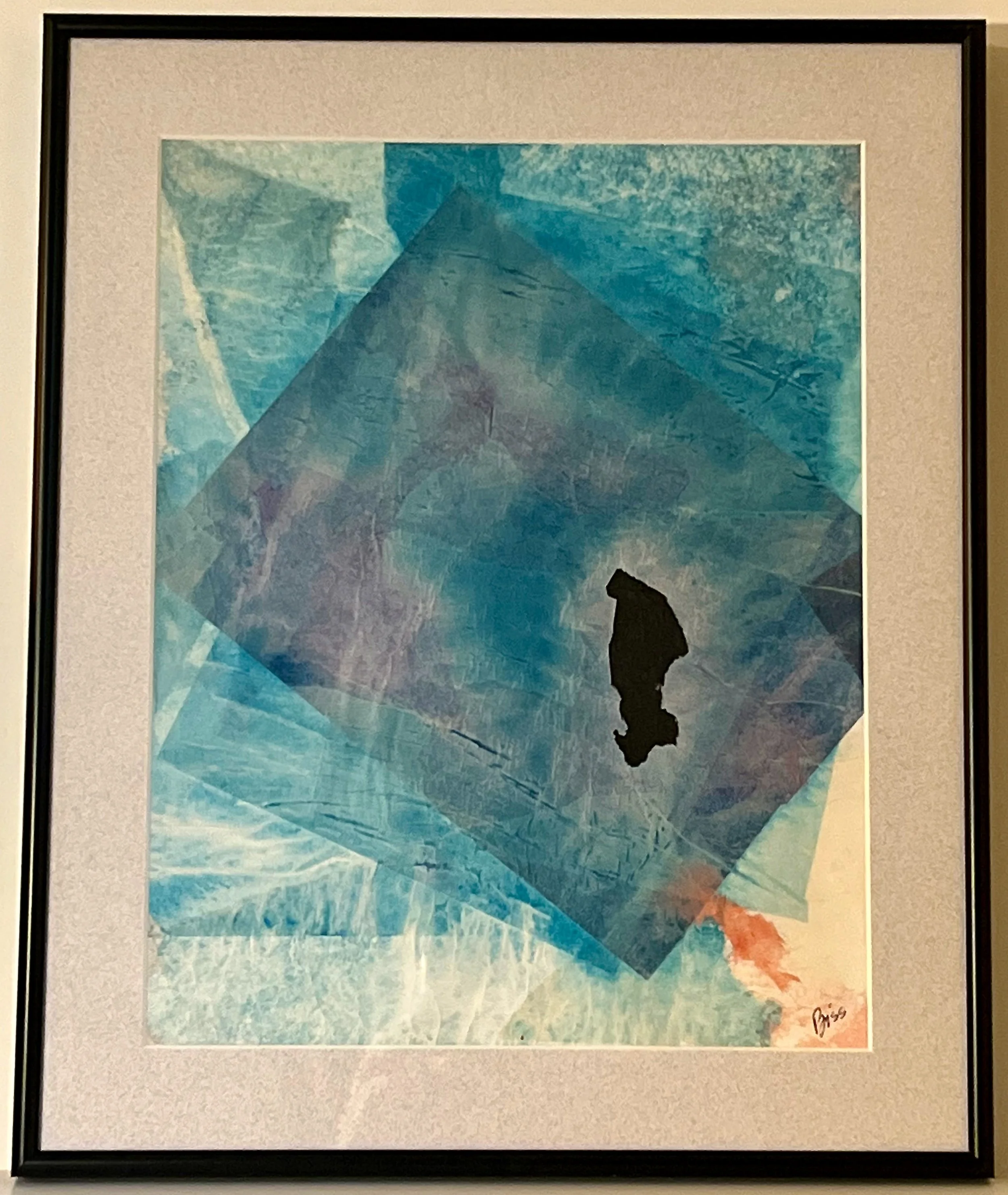"Ahab" 2017, tissue paper collage, 19.25" x 14.25" with frame