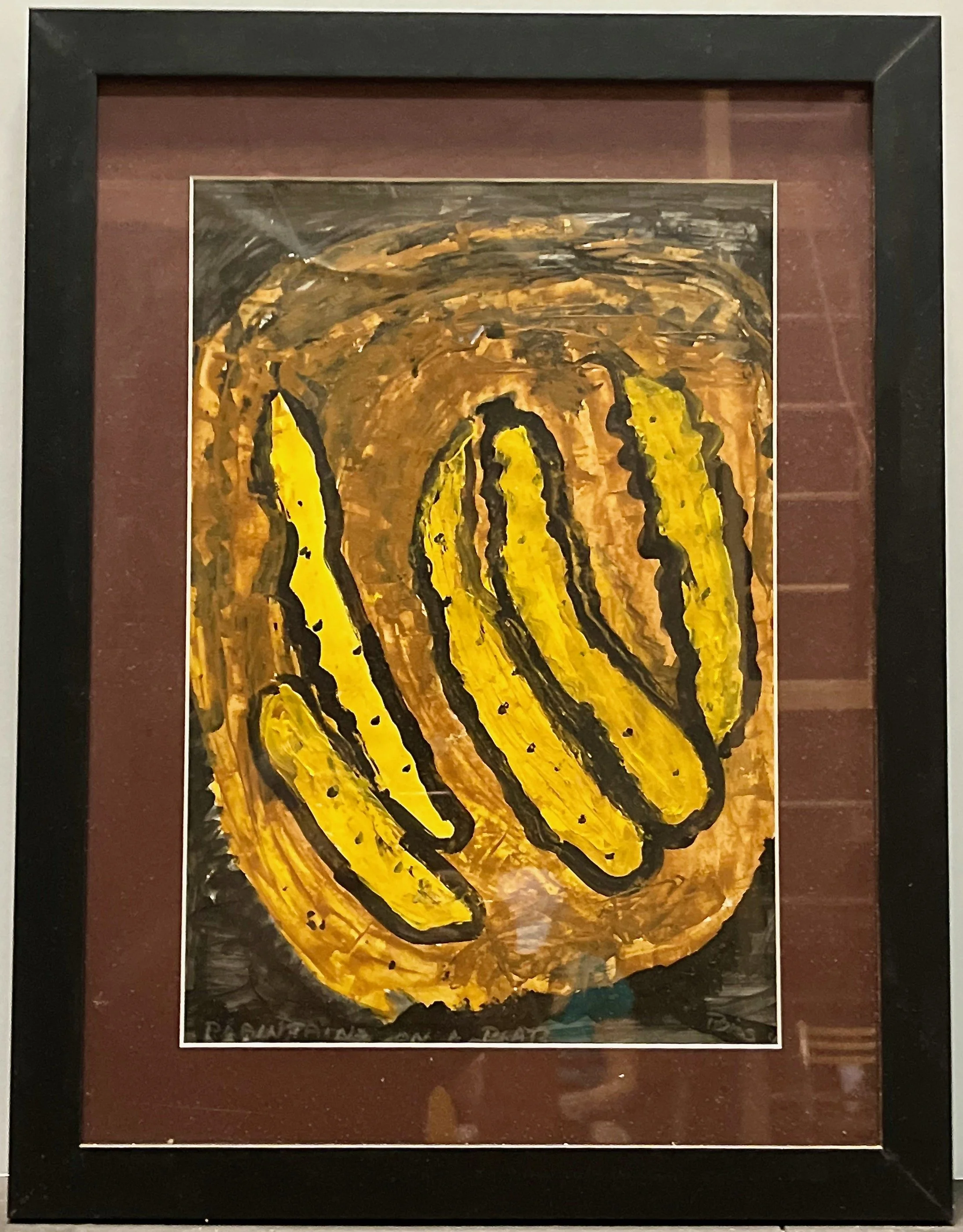 "Five Plantains" 2023, acrylic on paper, 21.5" x 16.5" with frame