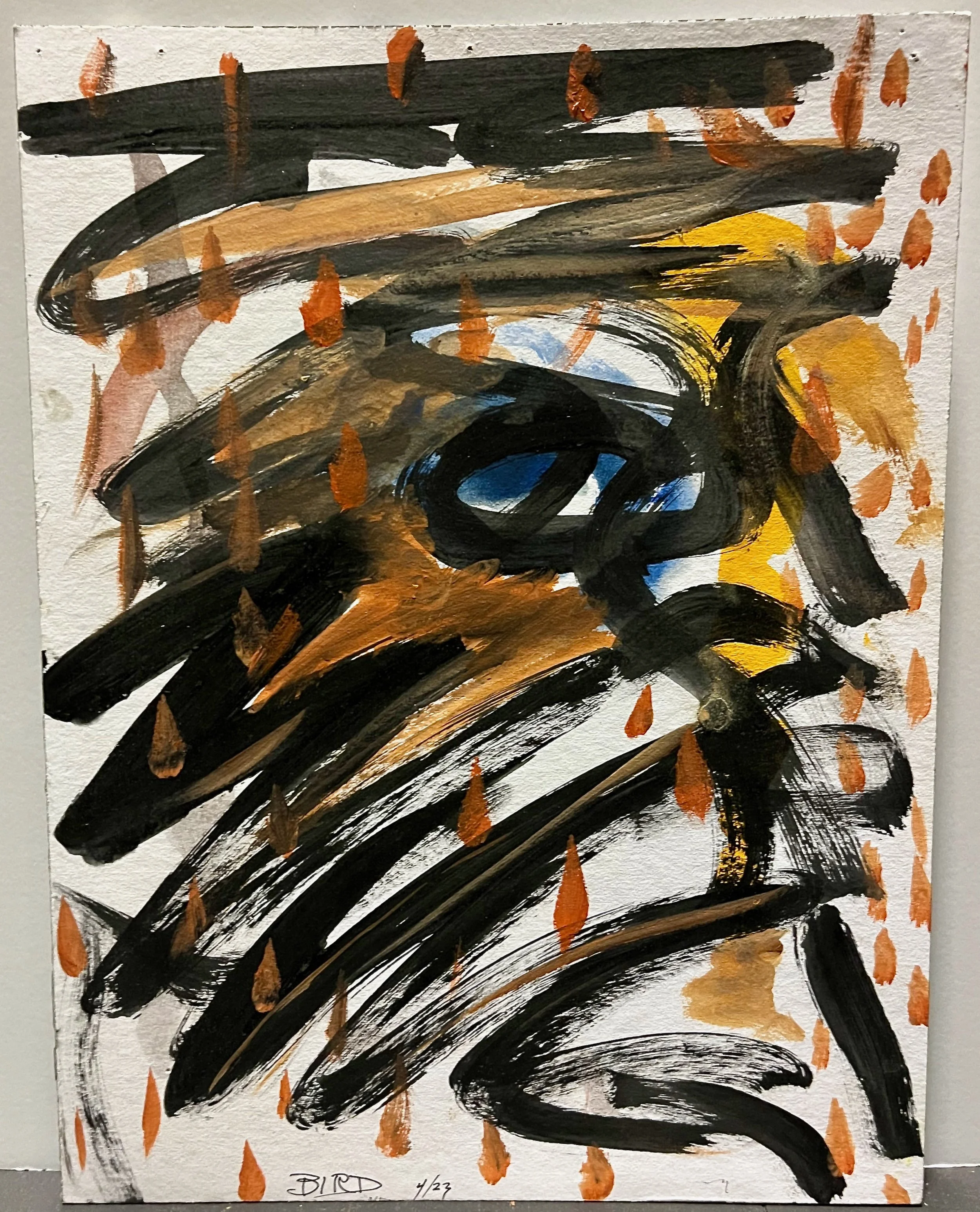 "Bird" 2023, acrylic on foam board, 16" x 12.25"