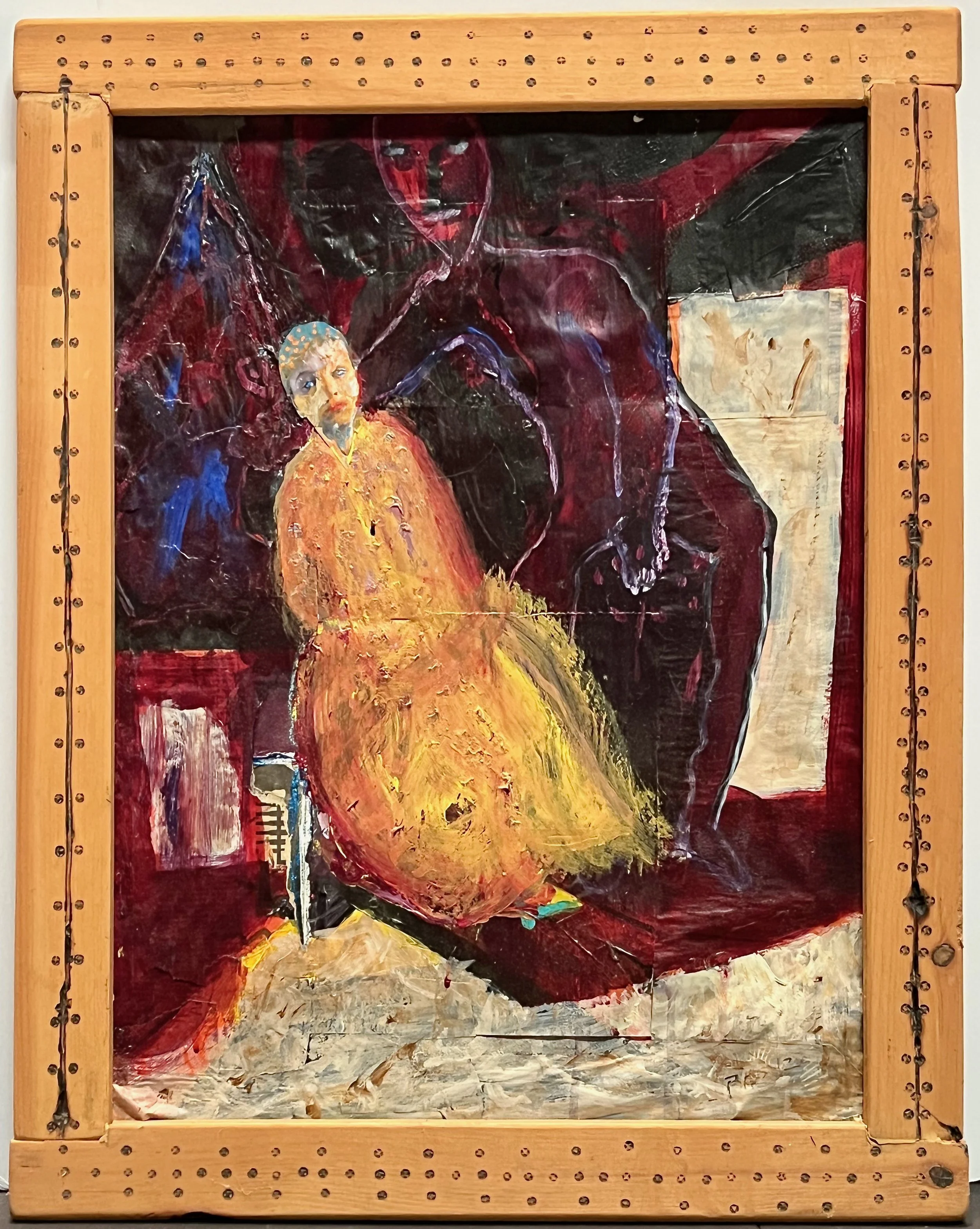 "Haunted" 2019, acrylic on paper, 27.75" x 19.5" with frame