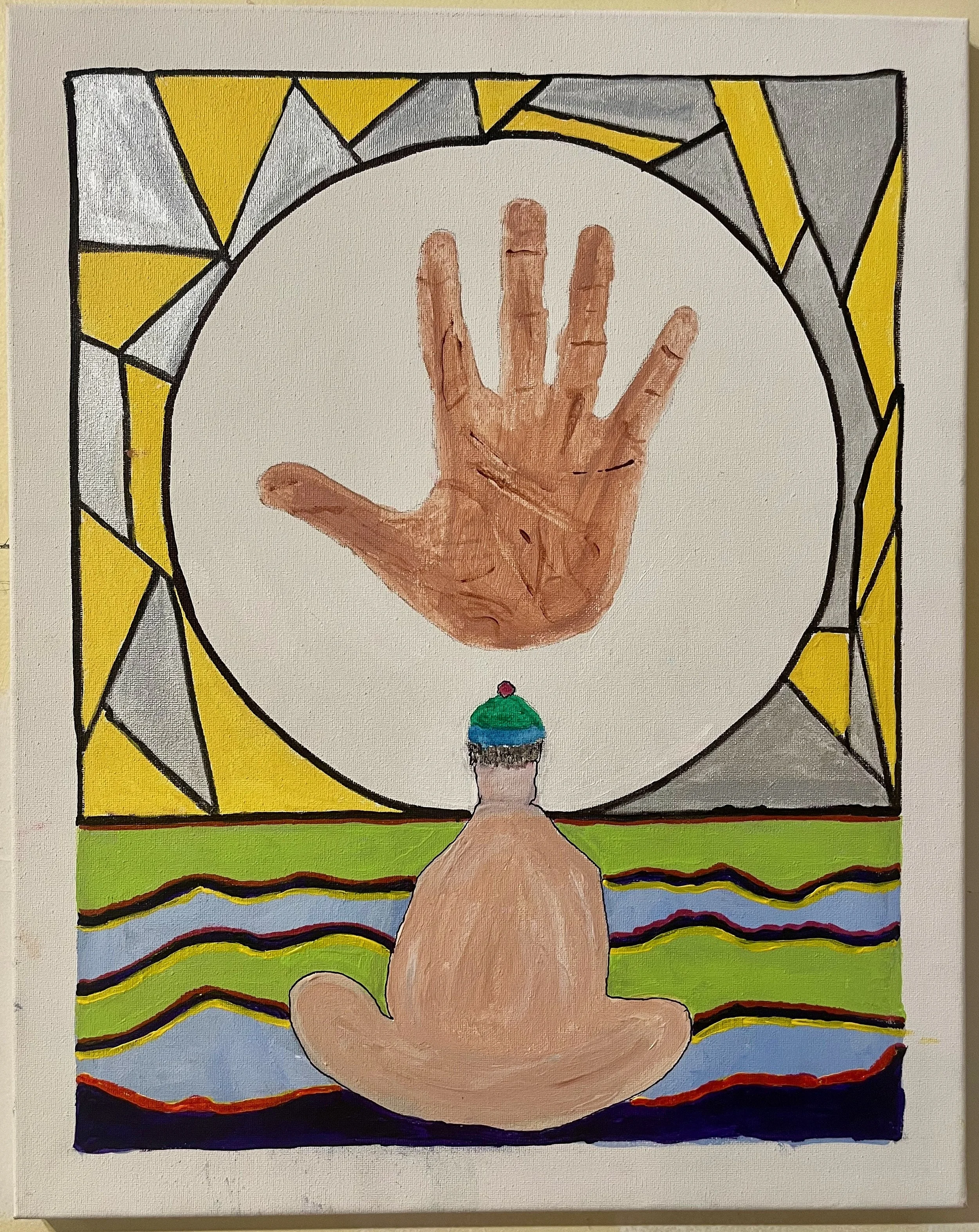 "Meditation #2" 2025, acrylic on canvas, 20" x 16"