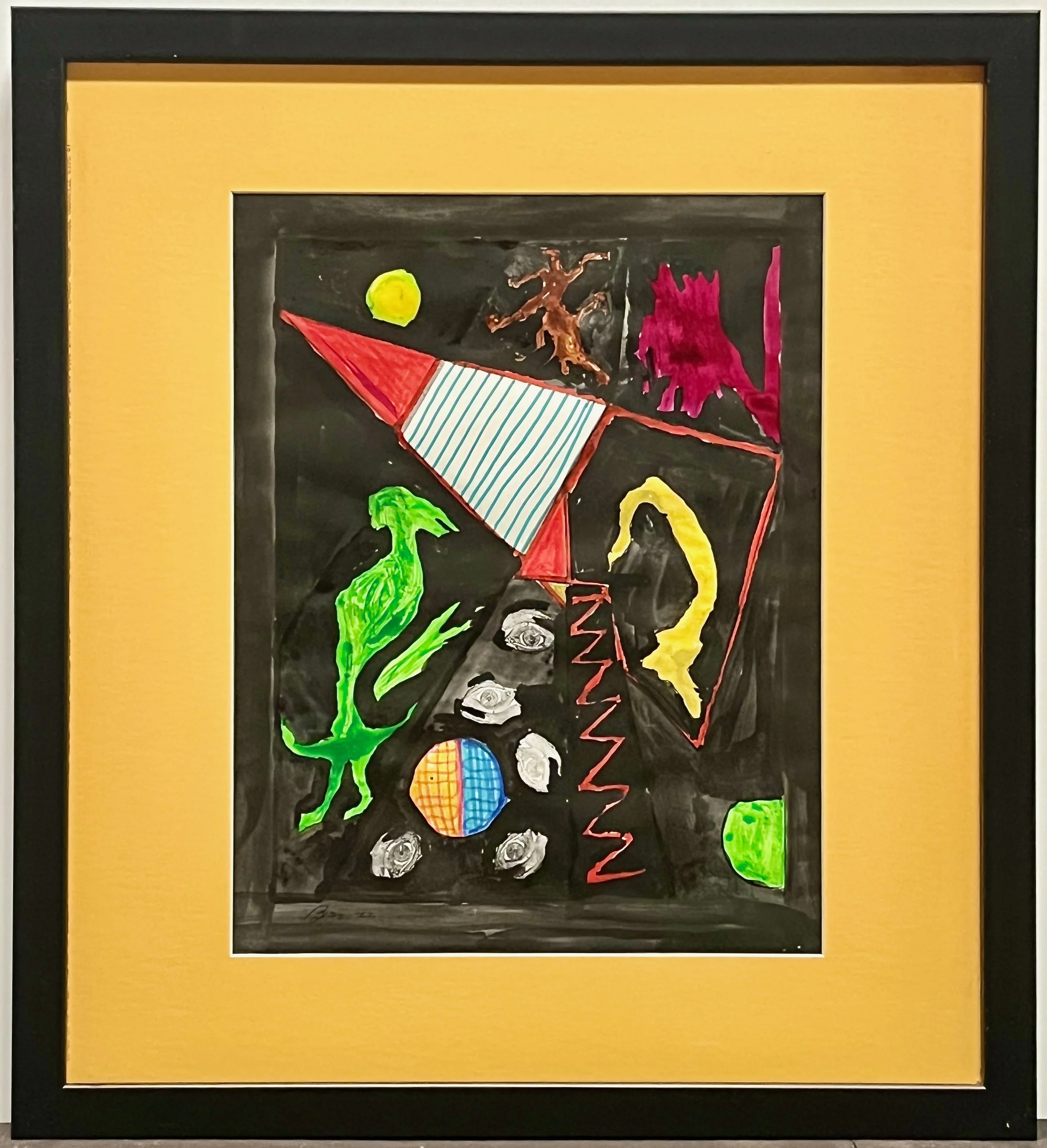 "Boarding House" 2017, acrylic on paper, 21.75" x 19.75" with frame