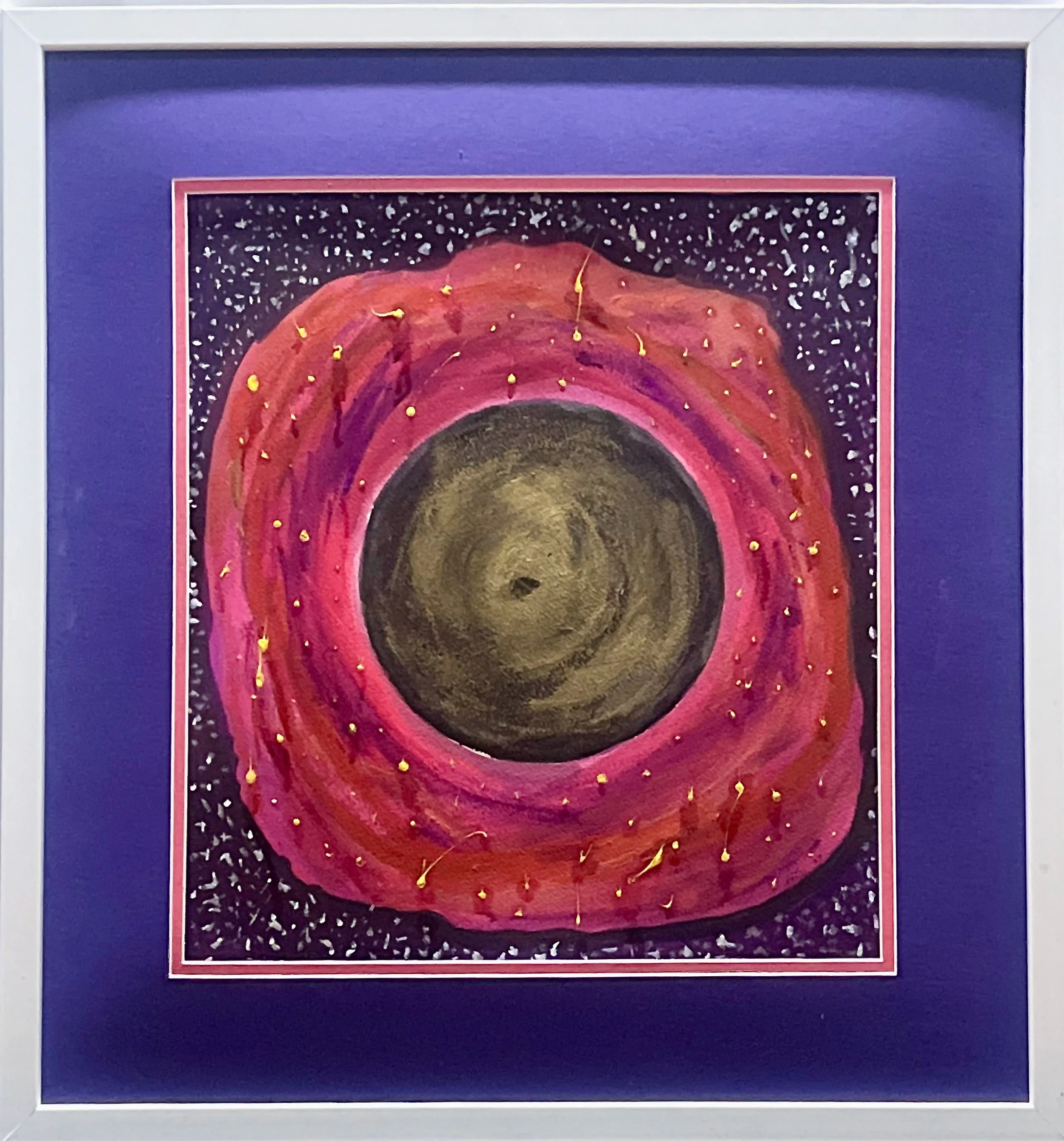 "Eye and I" 2020, acrylic on paper, 32" x 30" with frame