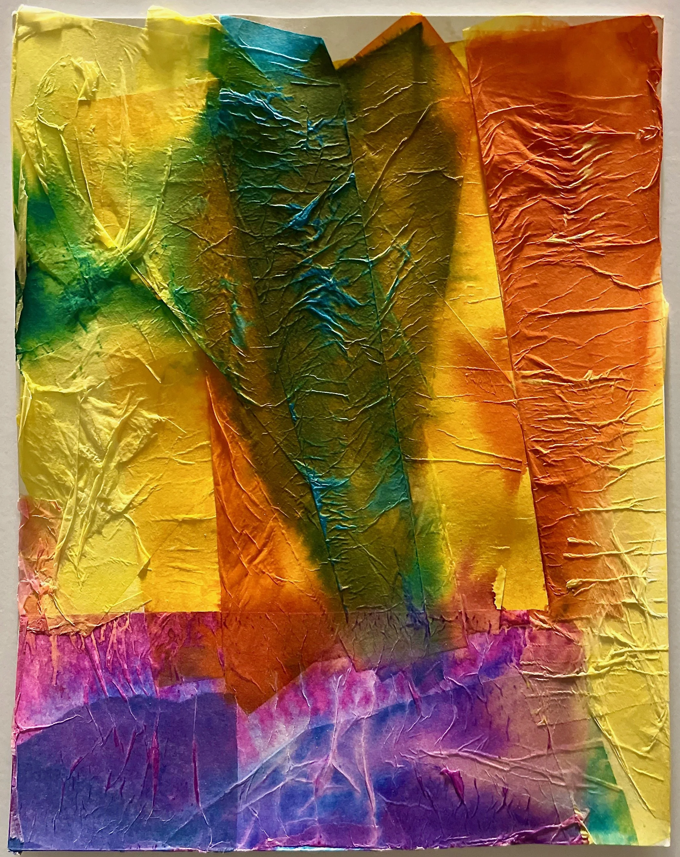 "Colors" 2018, tissue paper collage, 14" x 11"