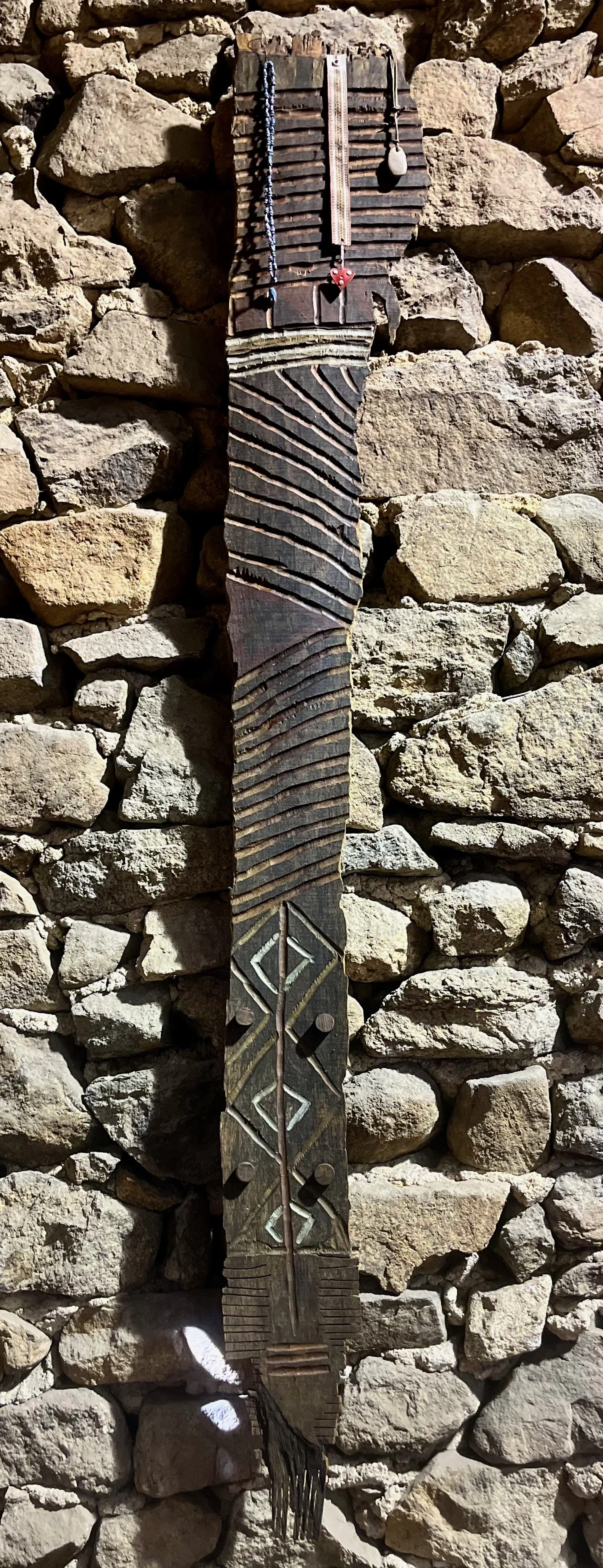 "ELDER" (Ambigucene) 2015, 74" x 10", mixed media and wood