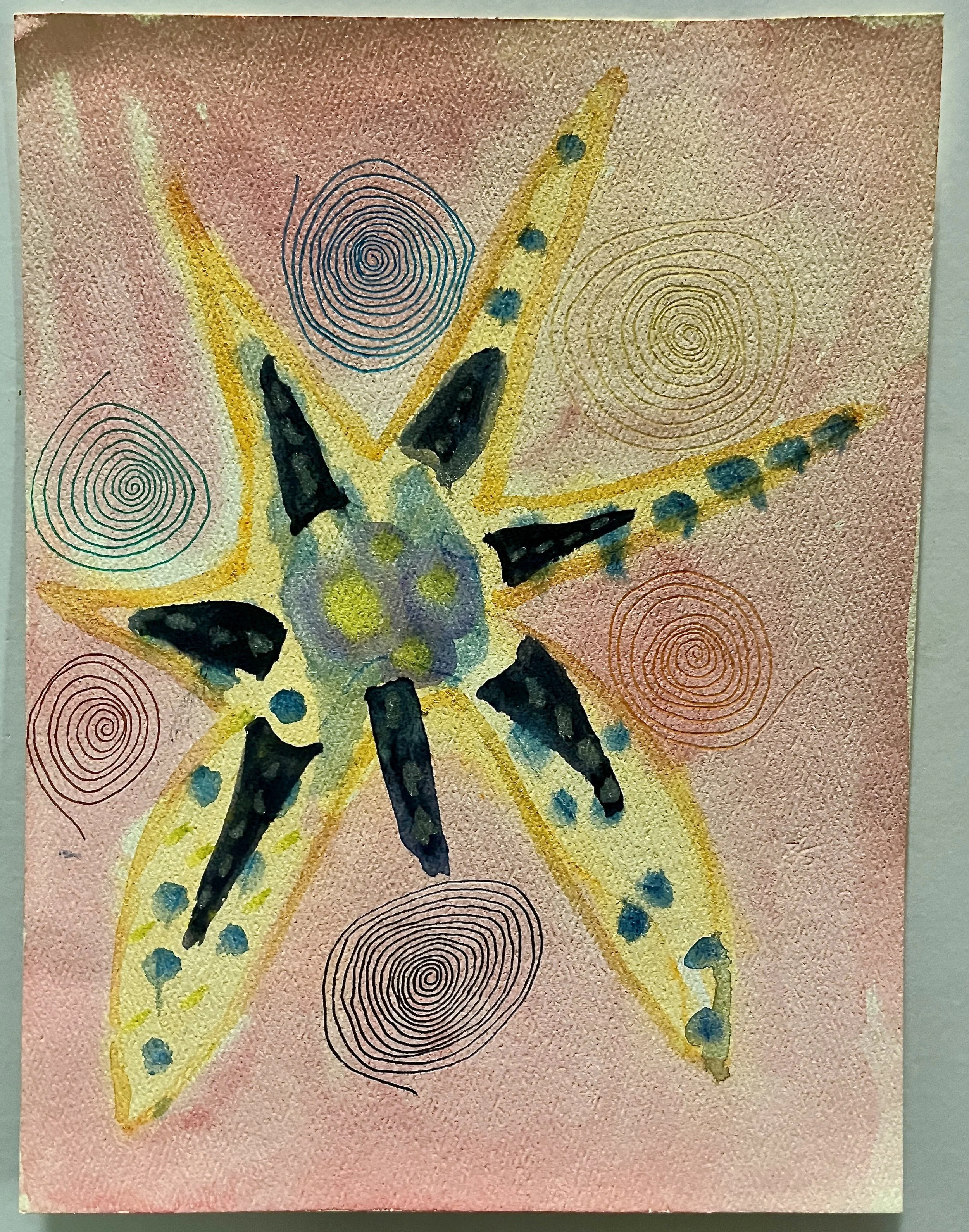 "Starfish" 2021, watercolor and pen on paper, 12" x 9"