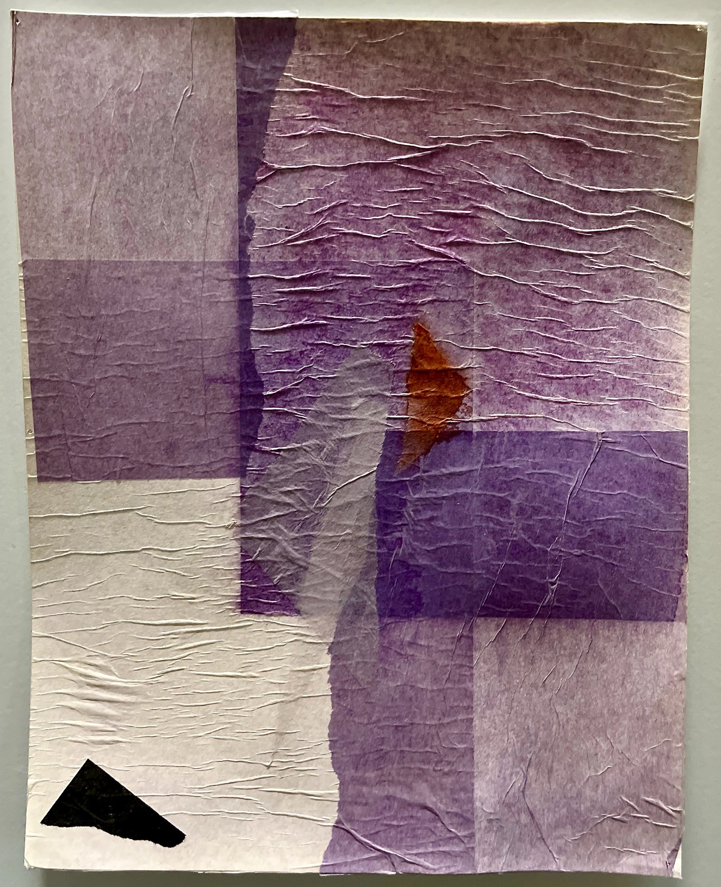 "Contemplation" 2018, tissue paper collage, 14" x 11"