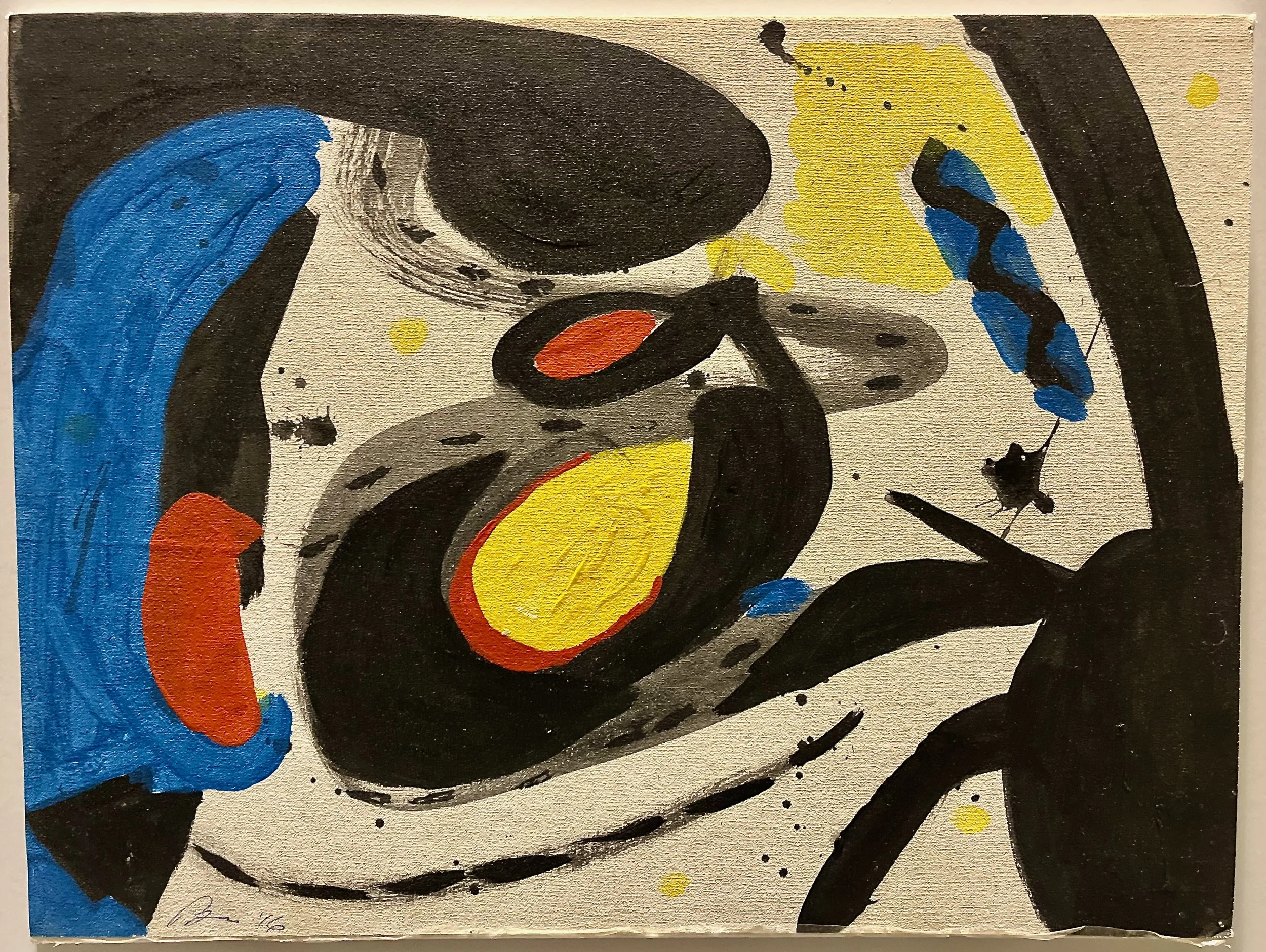 "After Miro" 2019, acrylic on paper, 11.75" x 15.5"